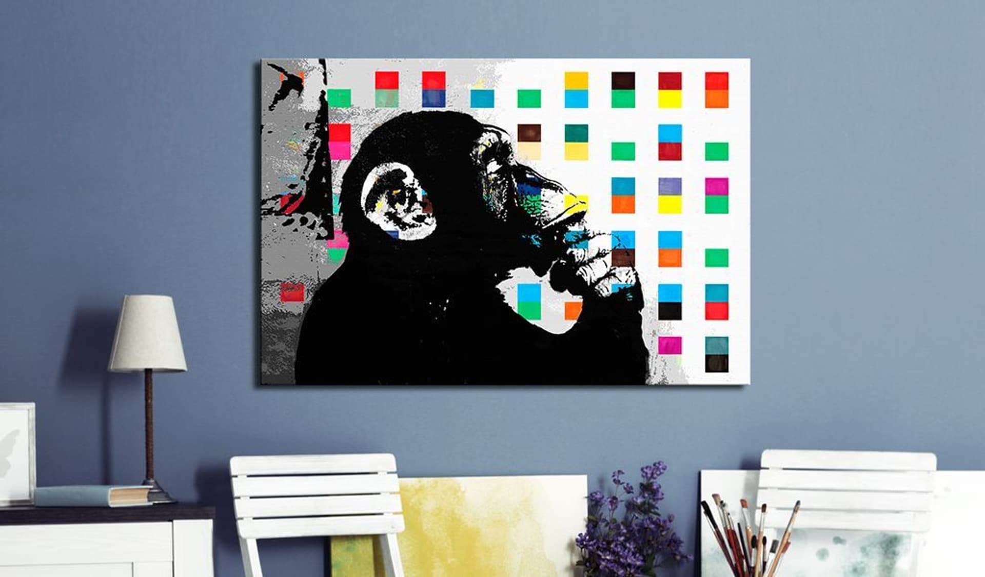 

Obraz - Banksy The Thinker Monkey (rozmiar 120x80)