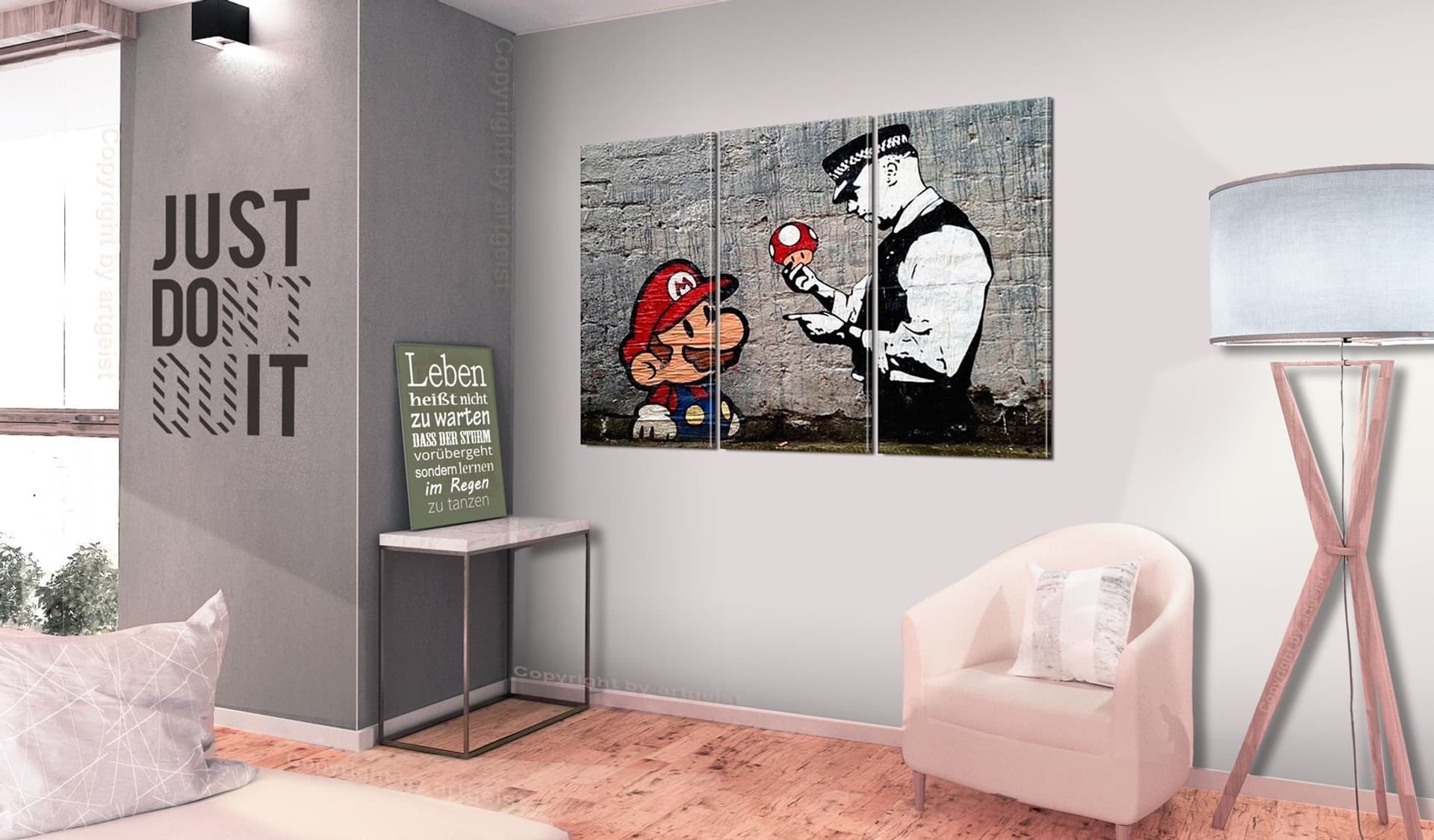 

Obraz - Super Mario Mushroom Cop by Banksy (rozmiar 90x60)
