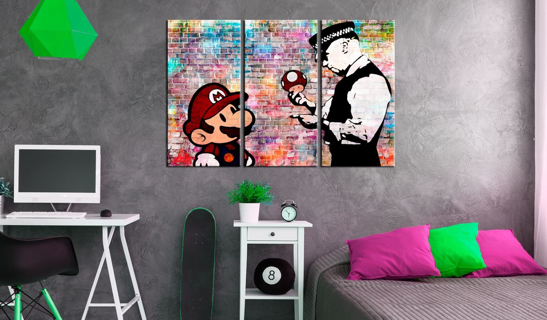 

Obraz - Tęczowa cegła (Banksy) (rozmiar 90x60)