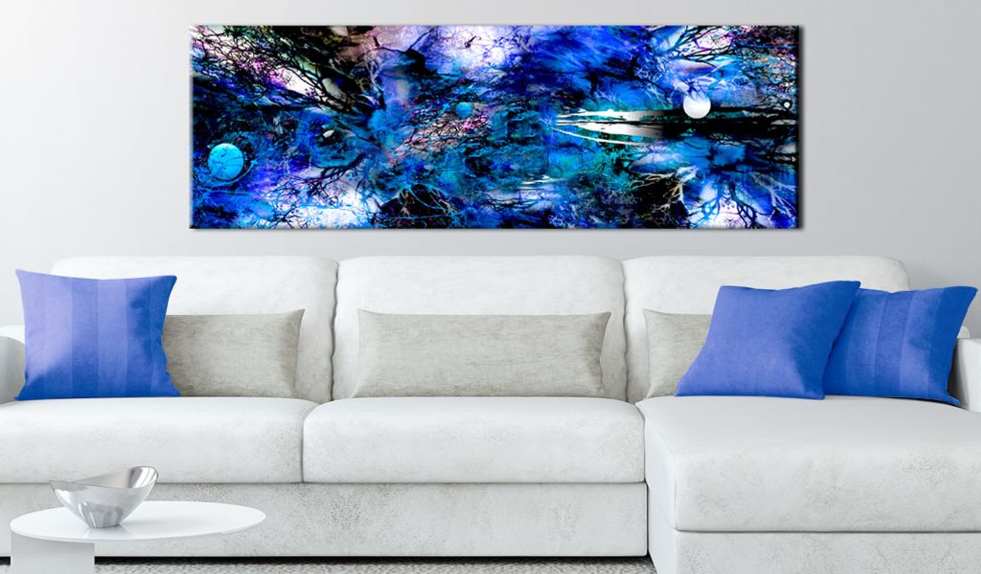 

Obraz - Niebieski artystyczny nieład (rozmiar 150x50)