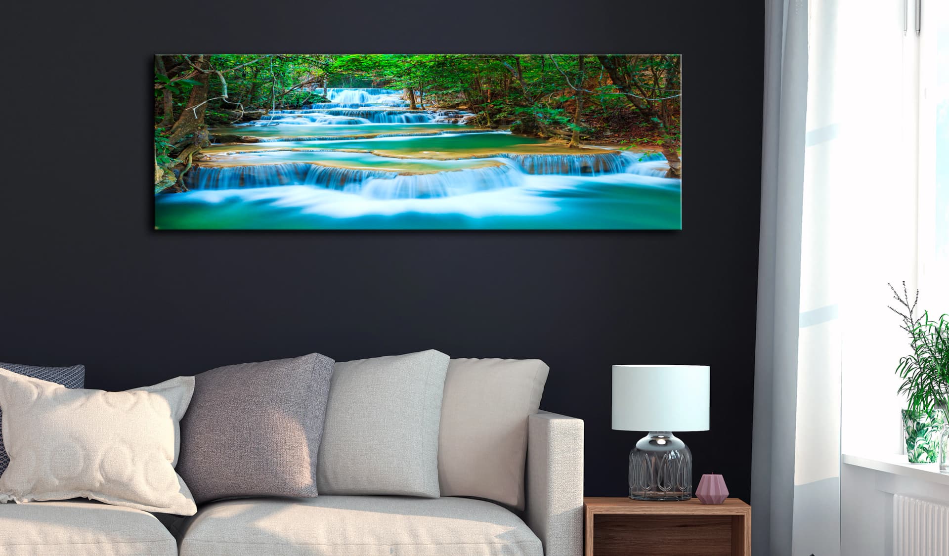 

Obraz - Szafirowe wodospady (rozmiar 120x40)