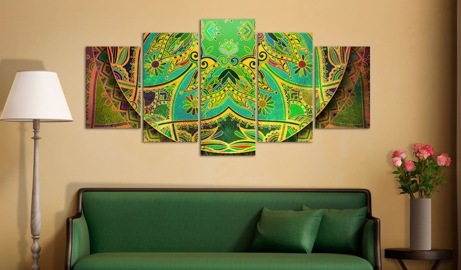 

Obraz - Mandala: Zielona energia (rozmiar 225x112.5)