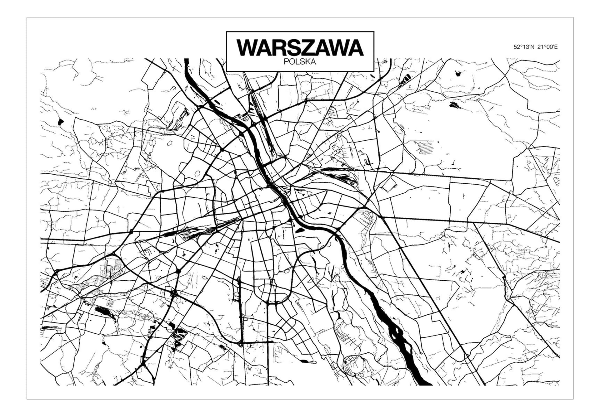 

Fototapeta - Mapa Warszawy (rozmiar 300x210)