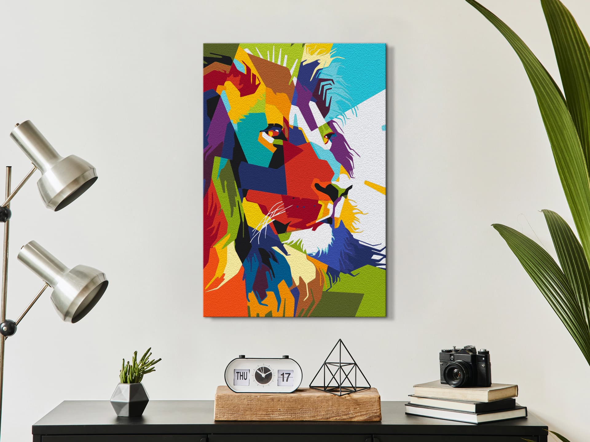 

Obraz do samodzielnego malowania - Geometryczny lew (rozmiar 40x60)