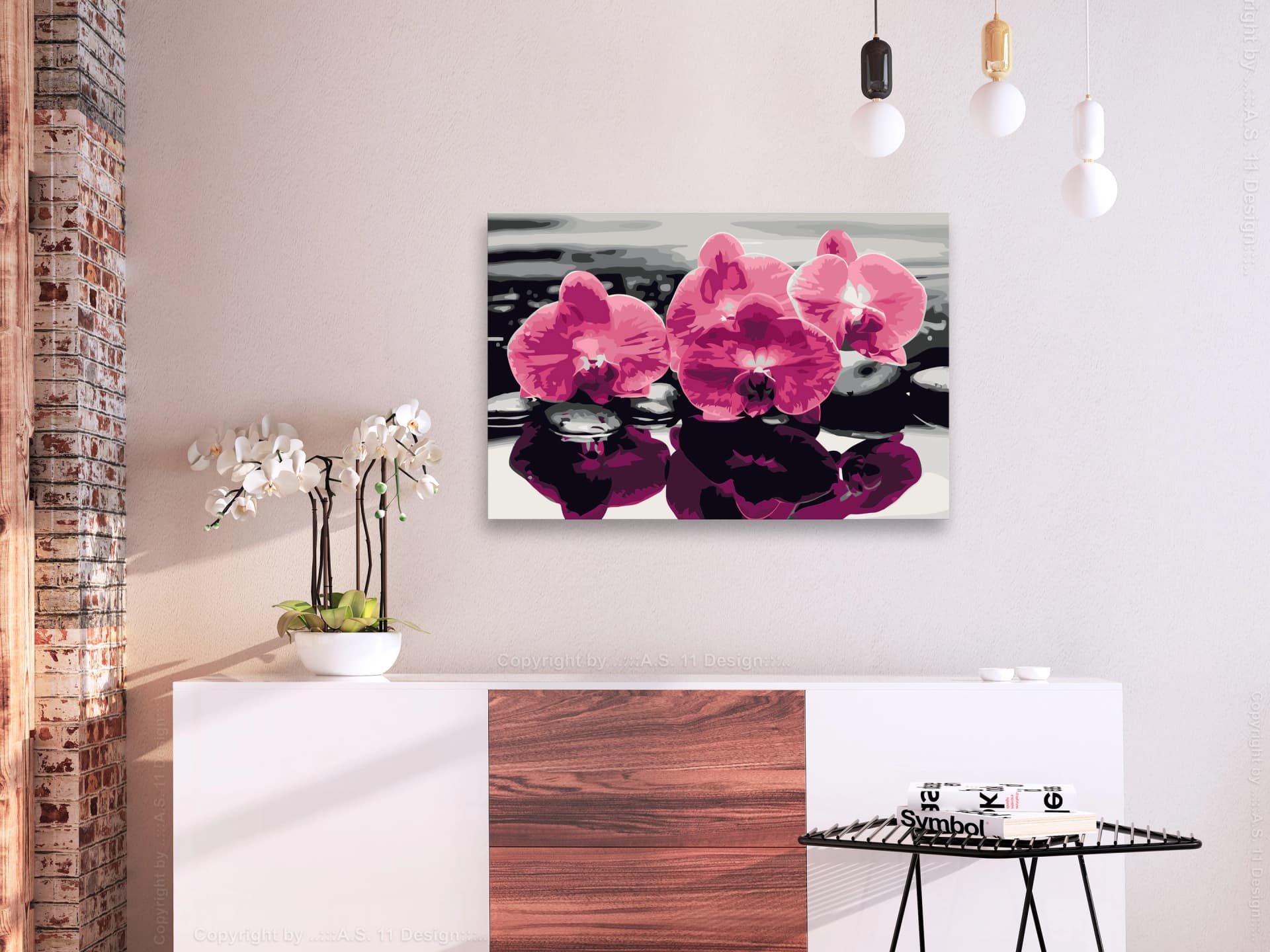 

Obraz do samodzielnego malowania - Trzy orchidee (rozmiar 60x40)