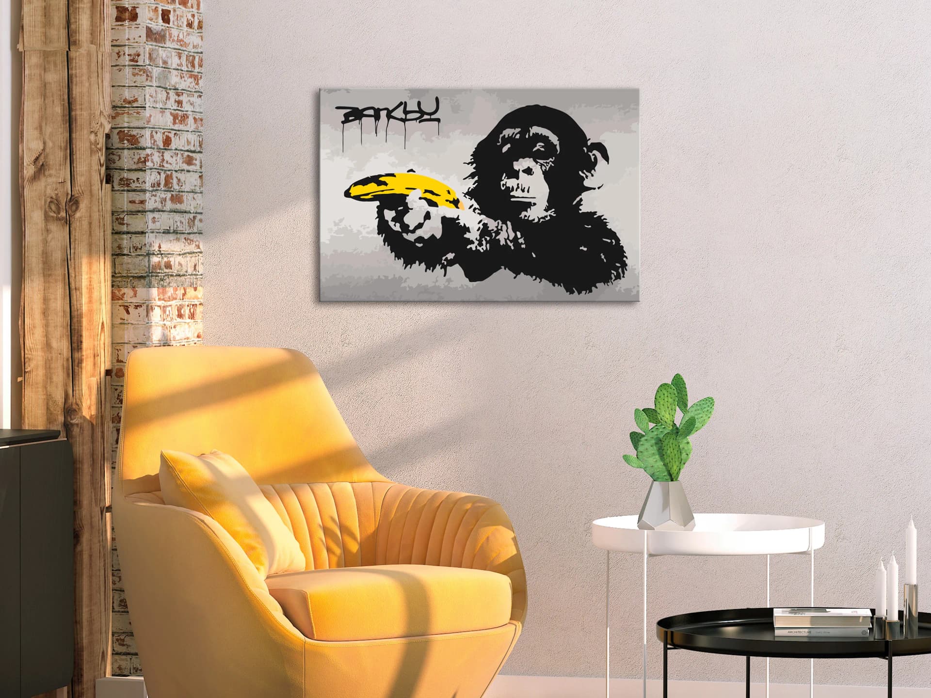 

Obraz do samodzielnego malowania - Małpa (Banksy Street Art Graffiti) (rozmiar 60x40)