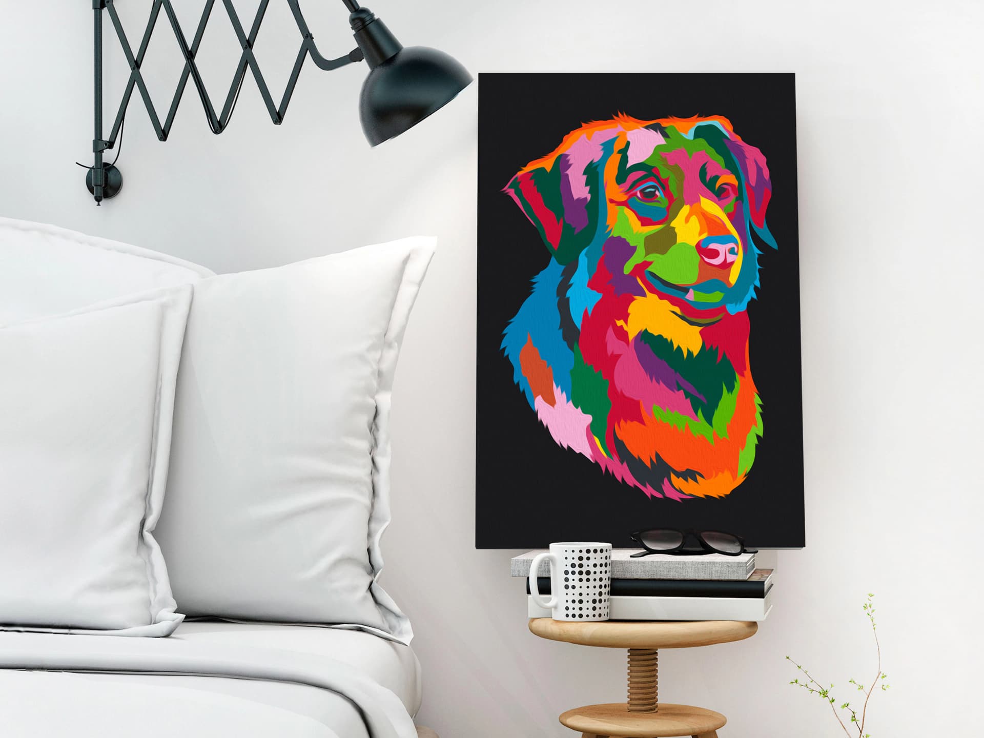 

Obraz do samodzielnego malowania - Kolorowy pies (rozmiar 40x60)