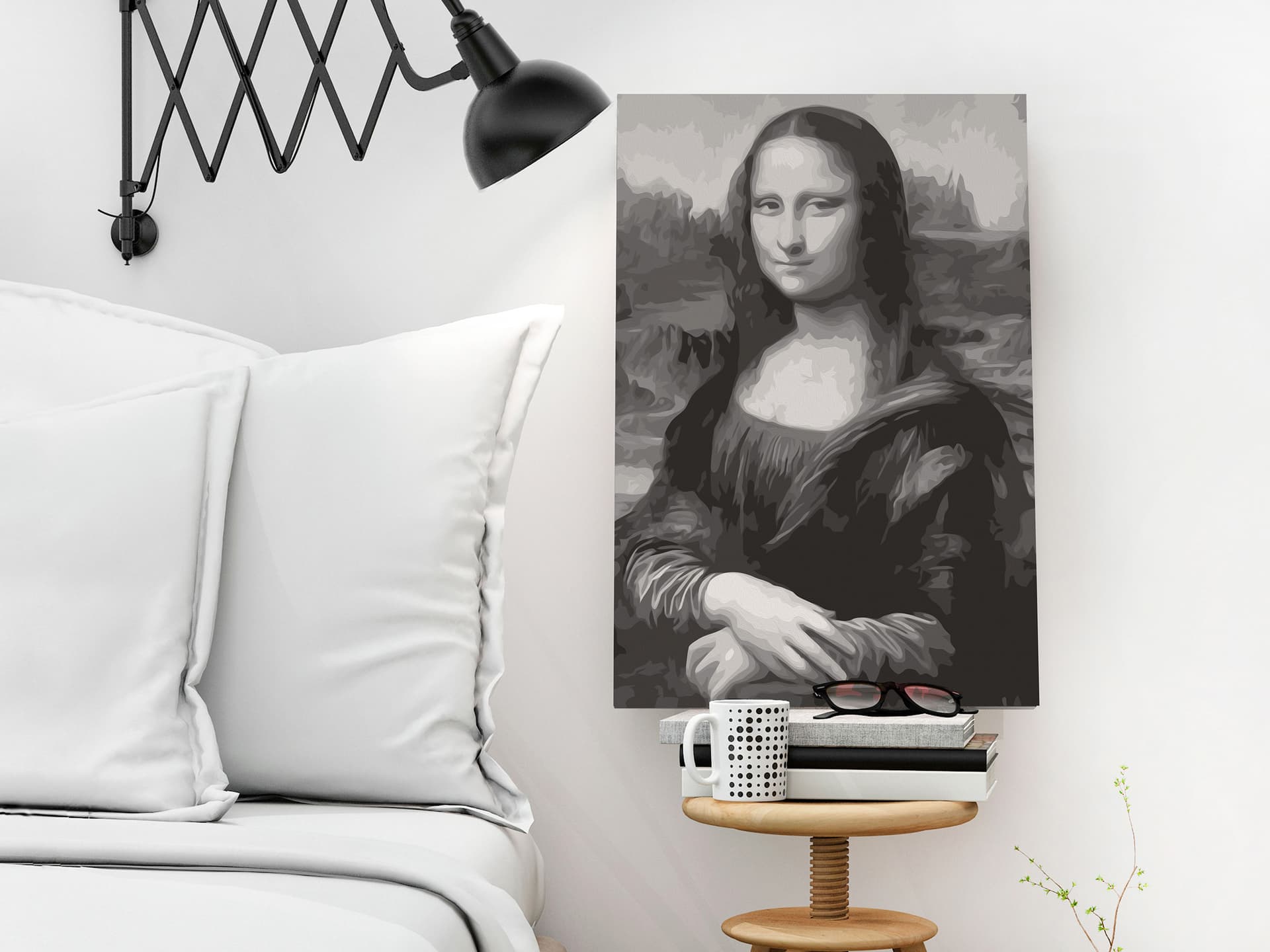 

Obraz do samodzielnego malowania - Czarno-biała Mona Lisa (rozmiar 40x60)