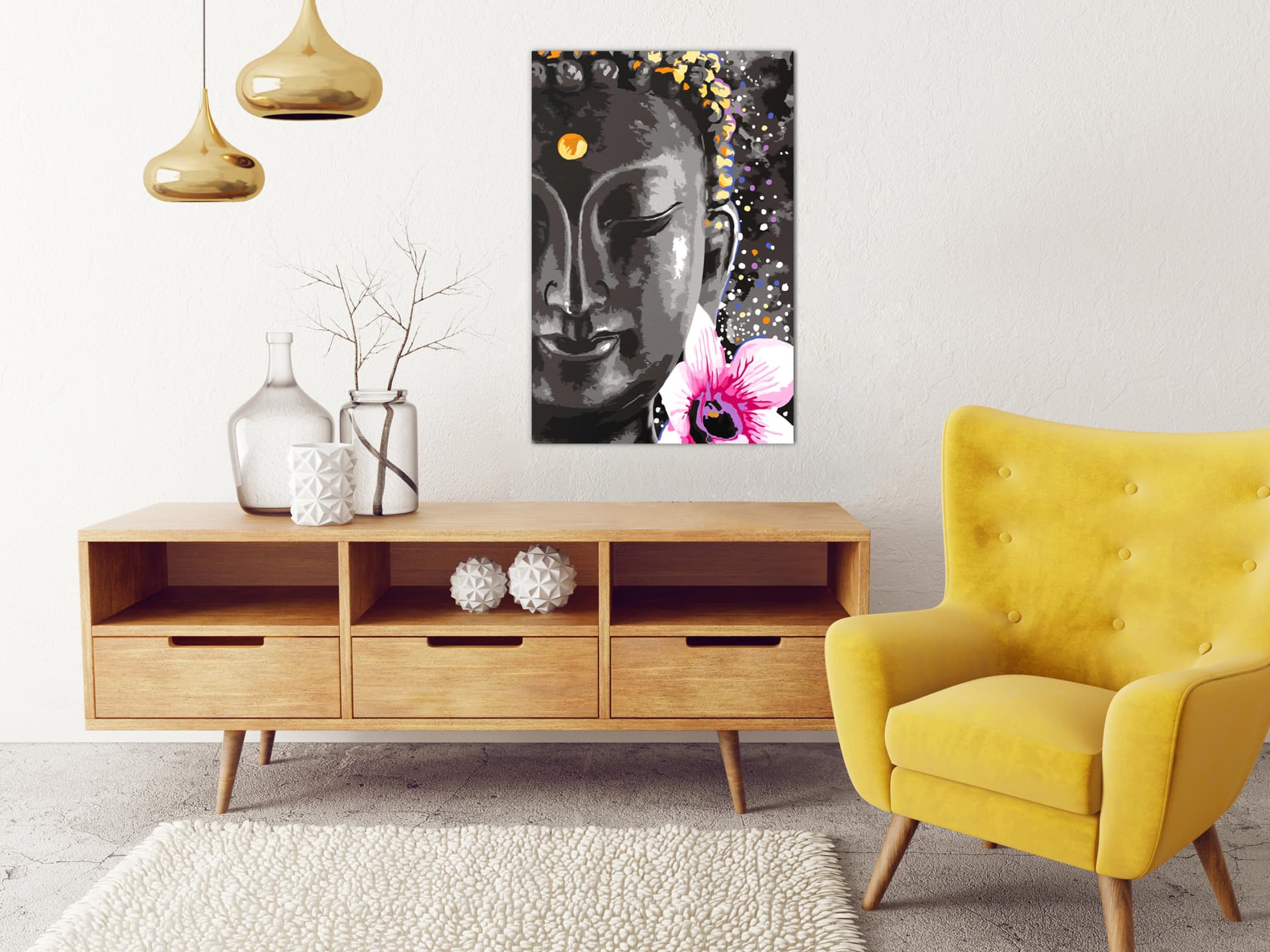

Obraz do samodzielnego malowania - Budda i kwiat (rozmiar 40x60)
