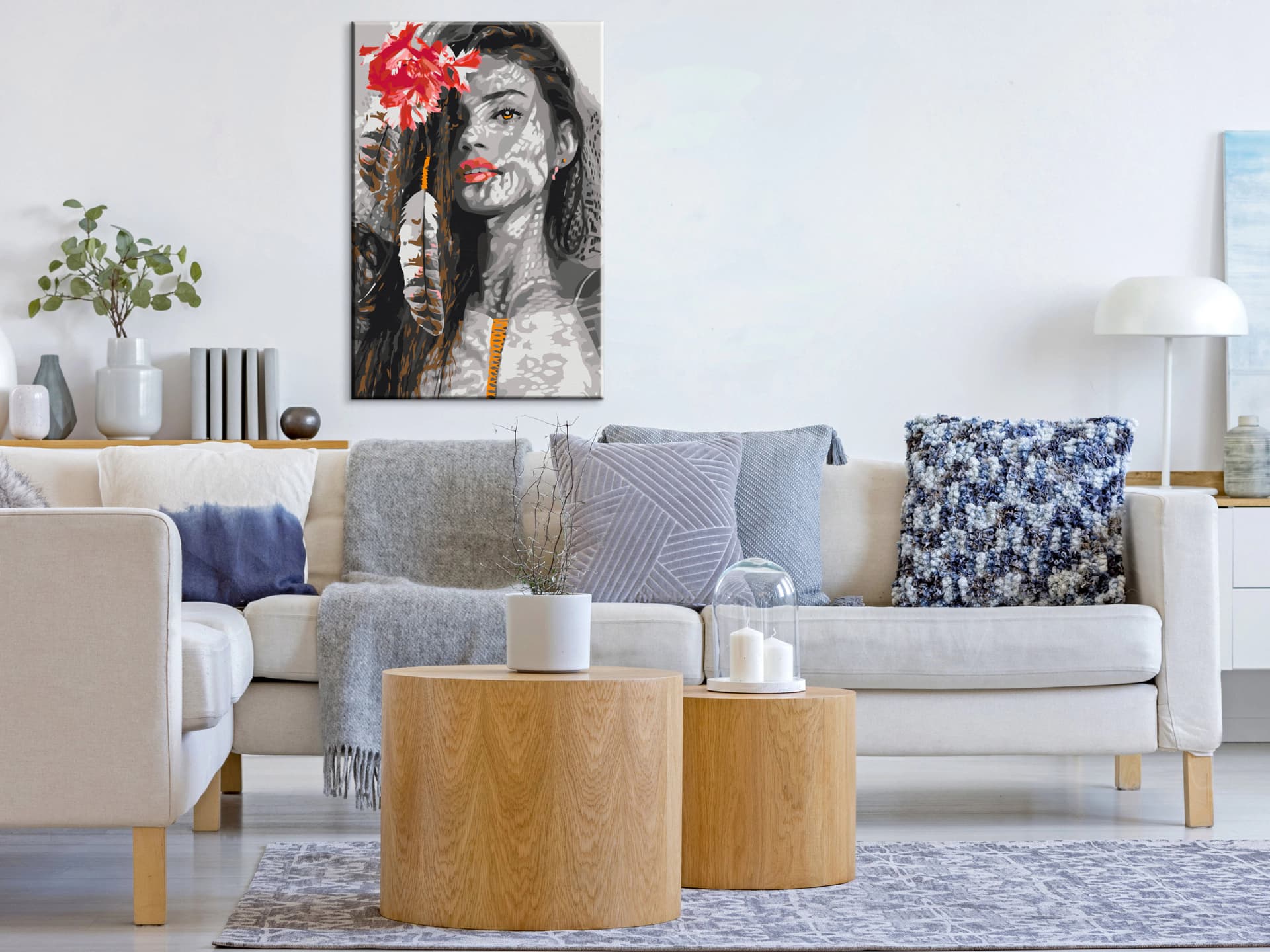 

Obraz do samodzielnego malowania - Kobieta z piórem (rozmiar 40x60)