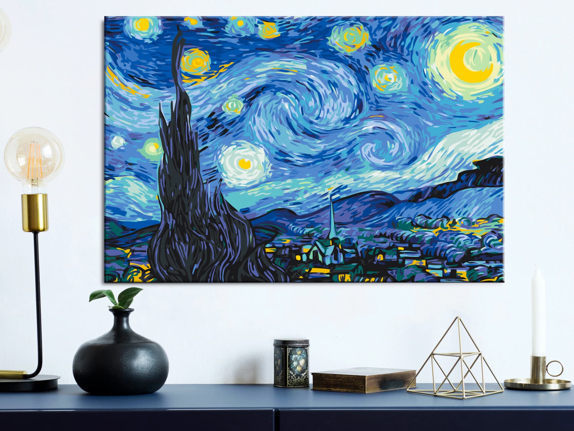 

Obraz do samodzielnego malowania - Gwiaździsta noc Van Gogha (rozmiar 60x40)