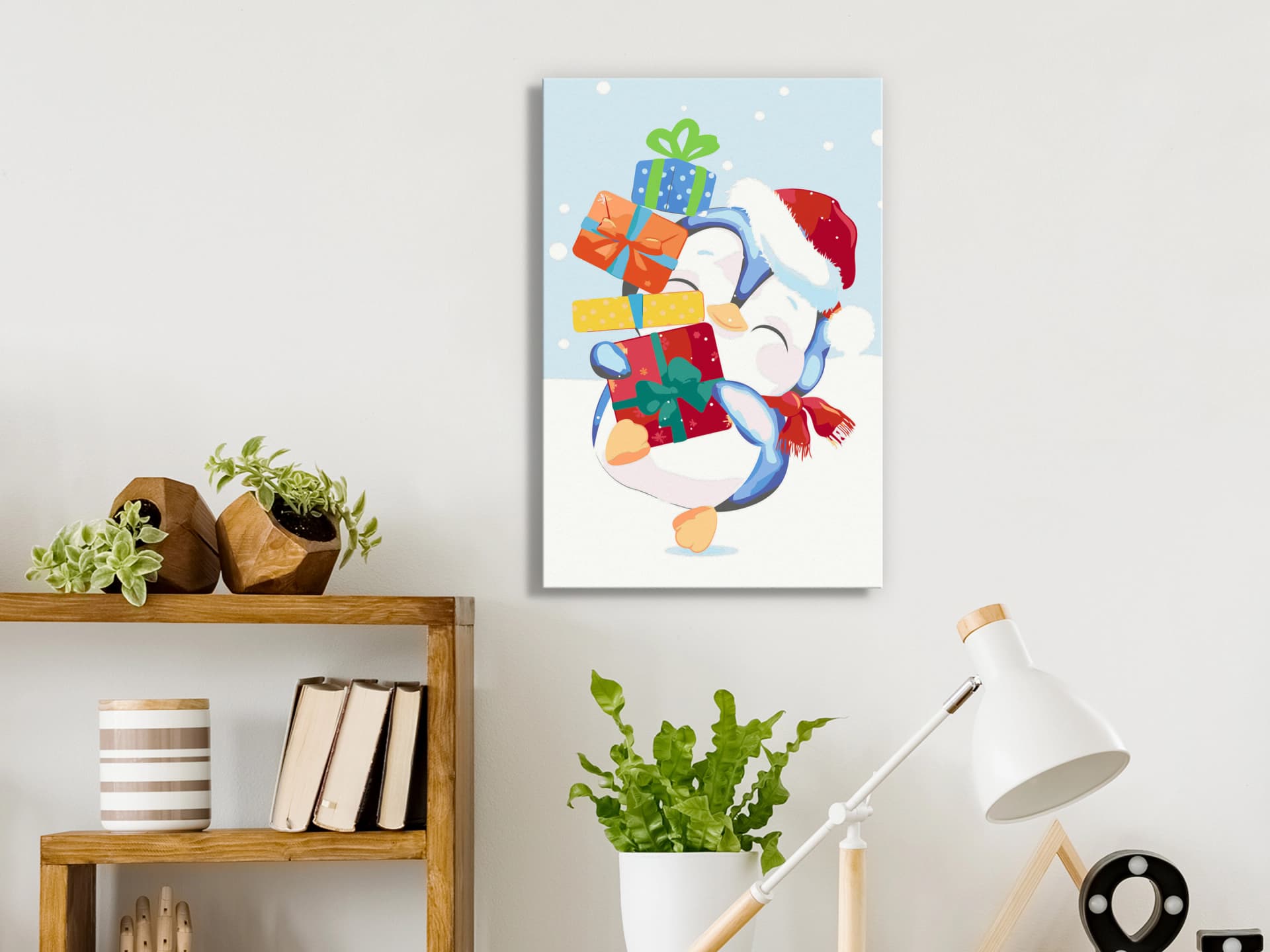 

Obraz do samodzielnego malowania - Pingwin z prezentem (rozmiar 40x60)