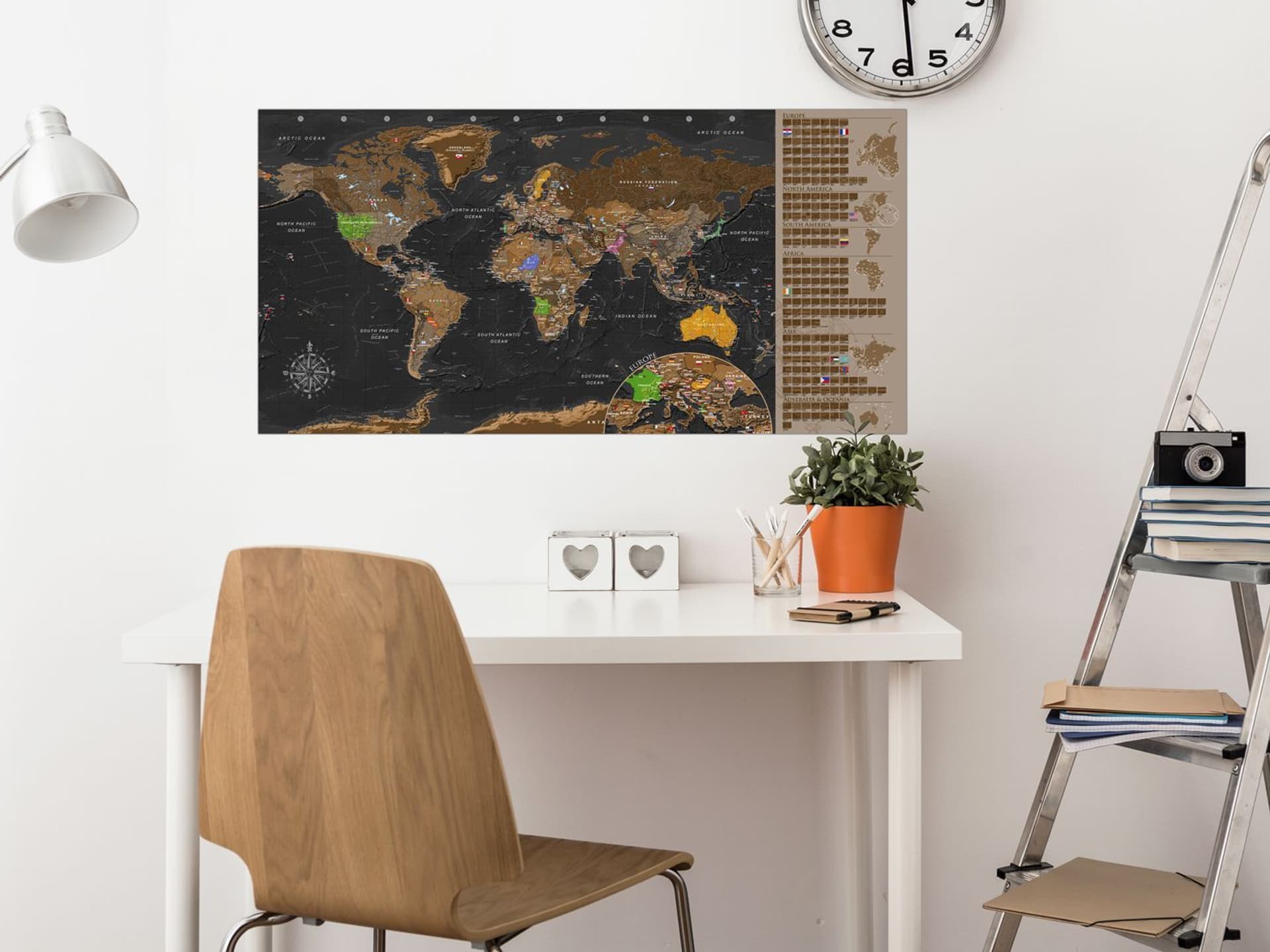 

Mapa zdrapka - Brązowa mapa - plakat (wersja angielska) (rozmiar 100x50)