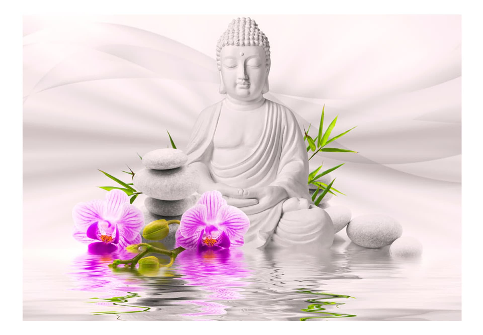 

Fototapeta samoprzylepna - Budda i różowe orchidee (rozmiar 98x70)