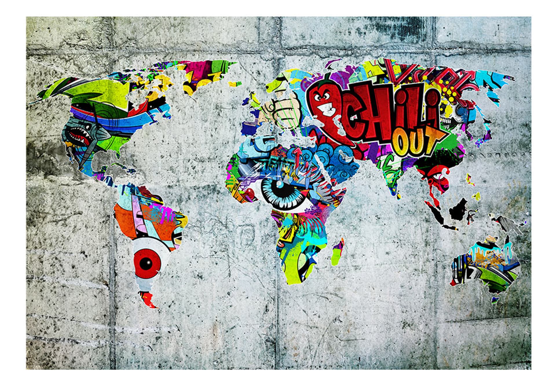 

Fototapeta - Mapa - Graffiti (rozmiar 100x70)