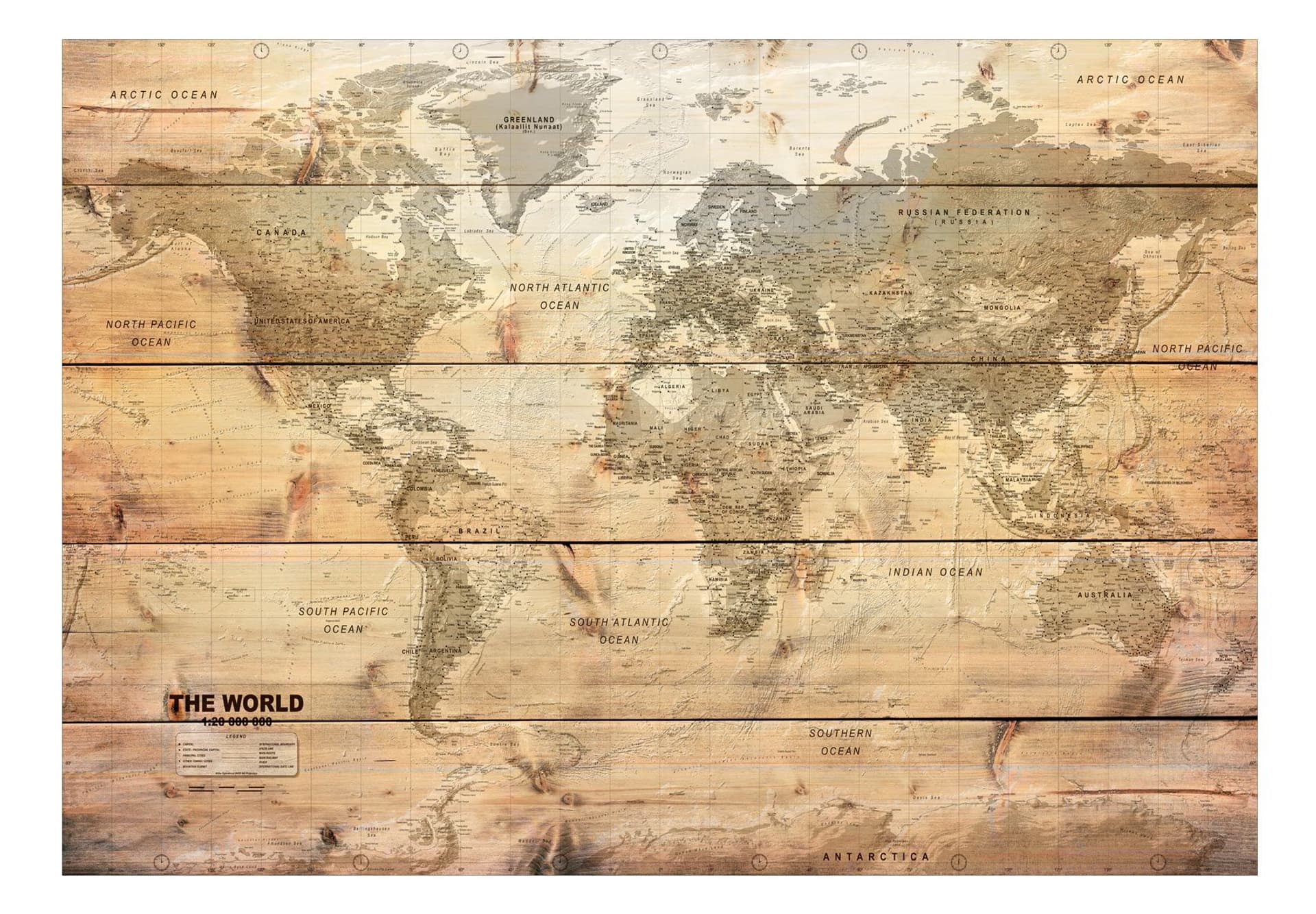 

Fototapeta - Mapa na deskach (rozmiar 200x140)