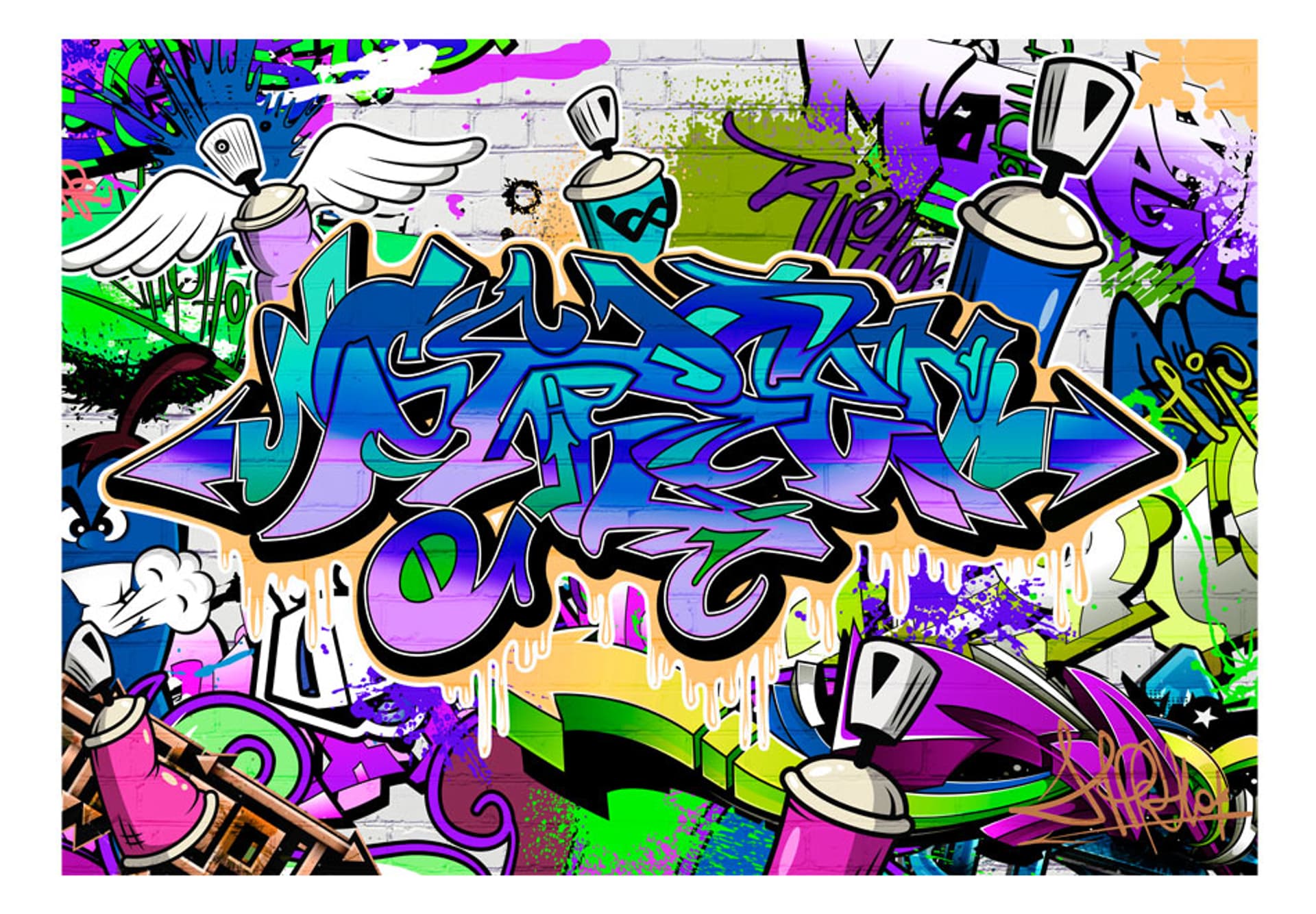 

Fototapeta - Graffiti: fioletowy motyw (rozmiar 150x105)