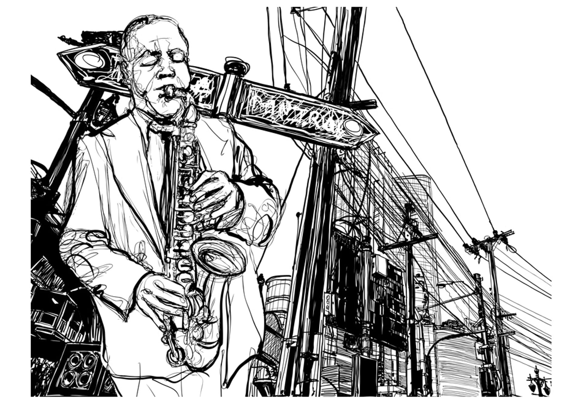 

Fototapeta - Saxophone recital on Broadway (rozmiar 200x154)