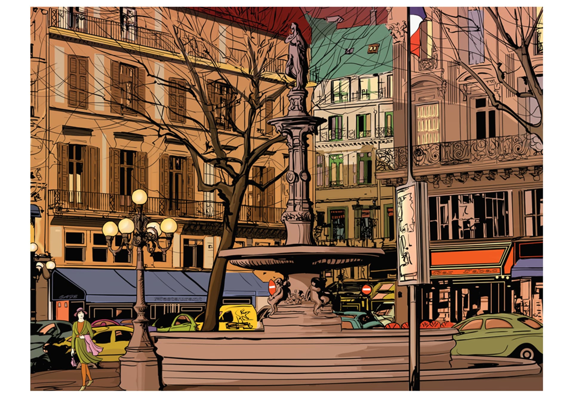 

Fototapeta - Walk through the French square (rozmiar 200x154)