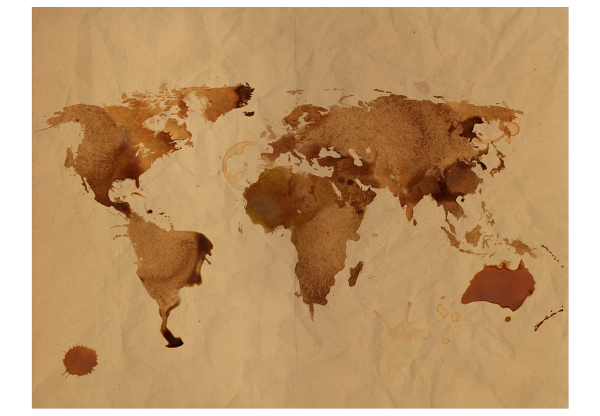 

Fototapeta - Herbaciana mapa świata (rozmiar 400x309)