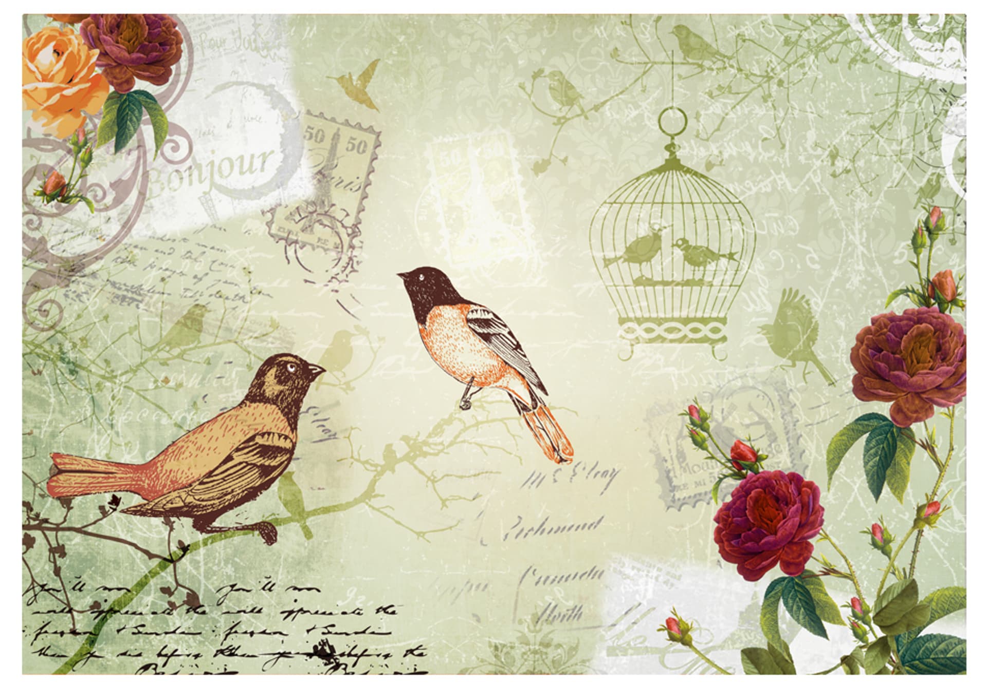 

Fototapeta - Vintage birds (rozmiar 150x105)