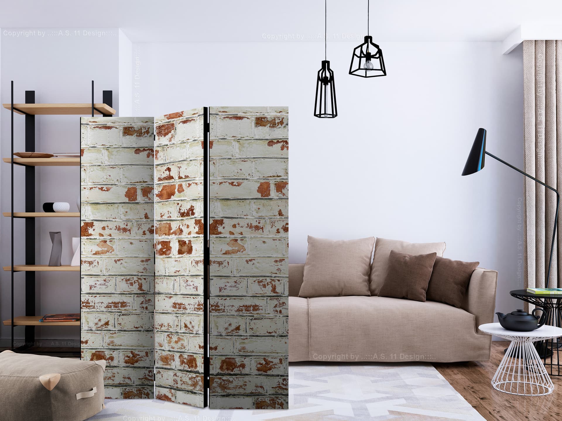 

Parawan 3-częściowy - Ceglana opowieść [Room Dividers] (rozmiar 135x172)