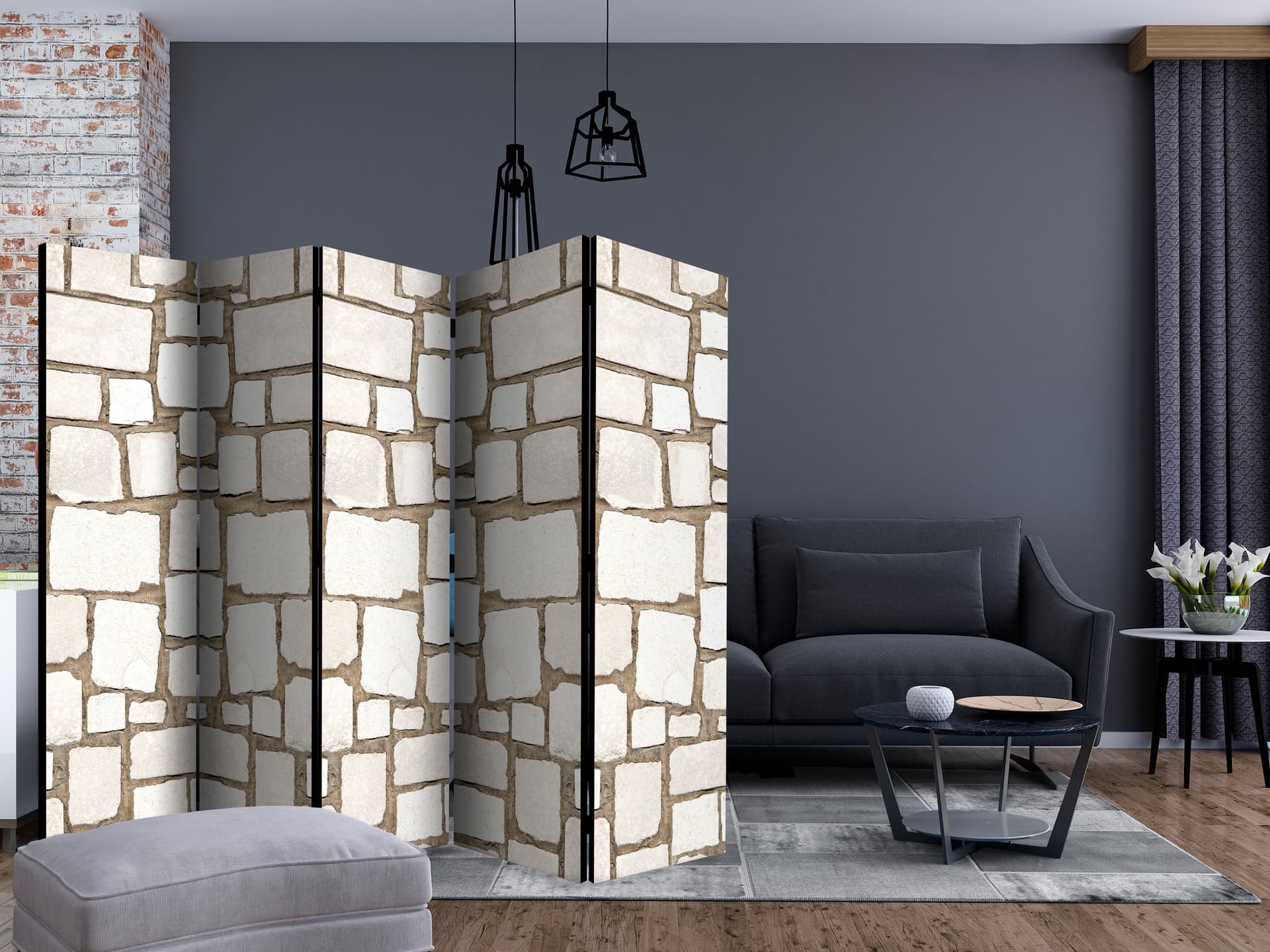 

Parawan 5-częściowy - Kamienna łamigłówka II [Room Dividers] (rozmiar 225x172)