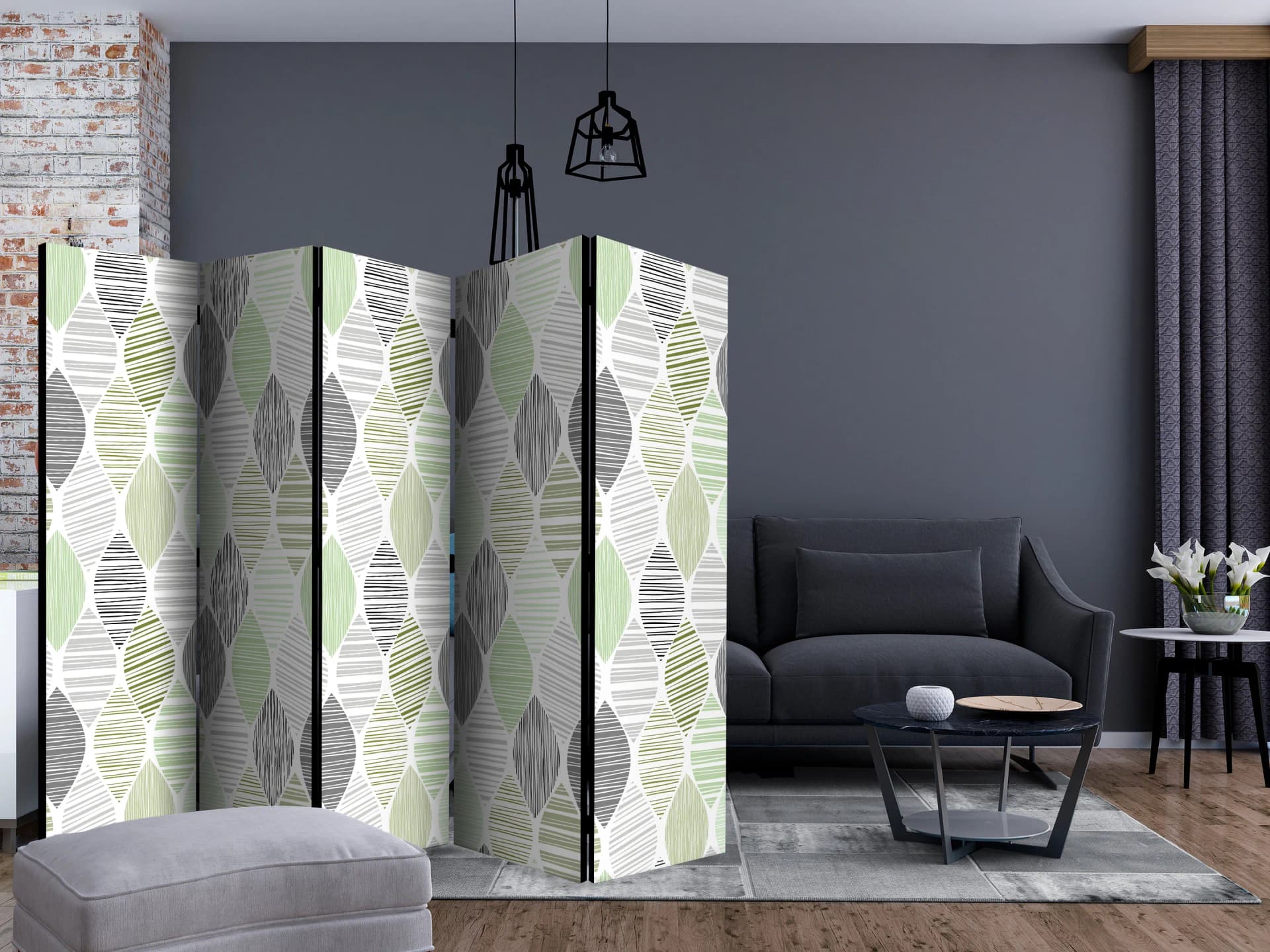 

Parawan 5-częściowy - Zielone łezki II [Room Dividers] (rozmiar 225x172)