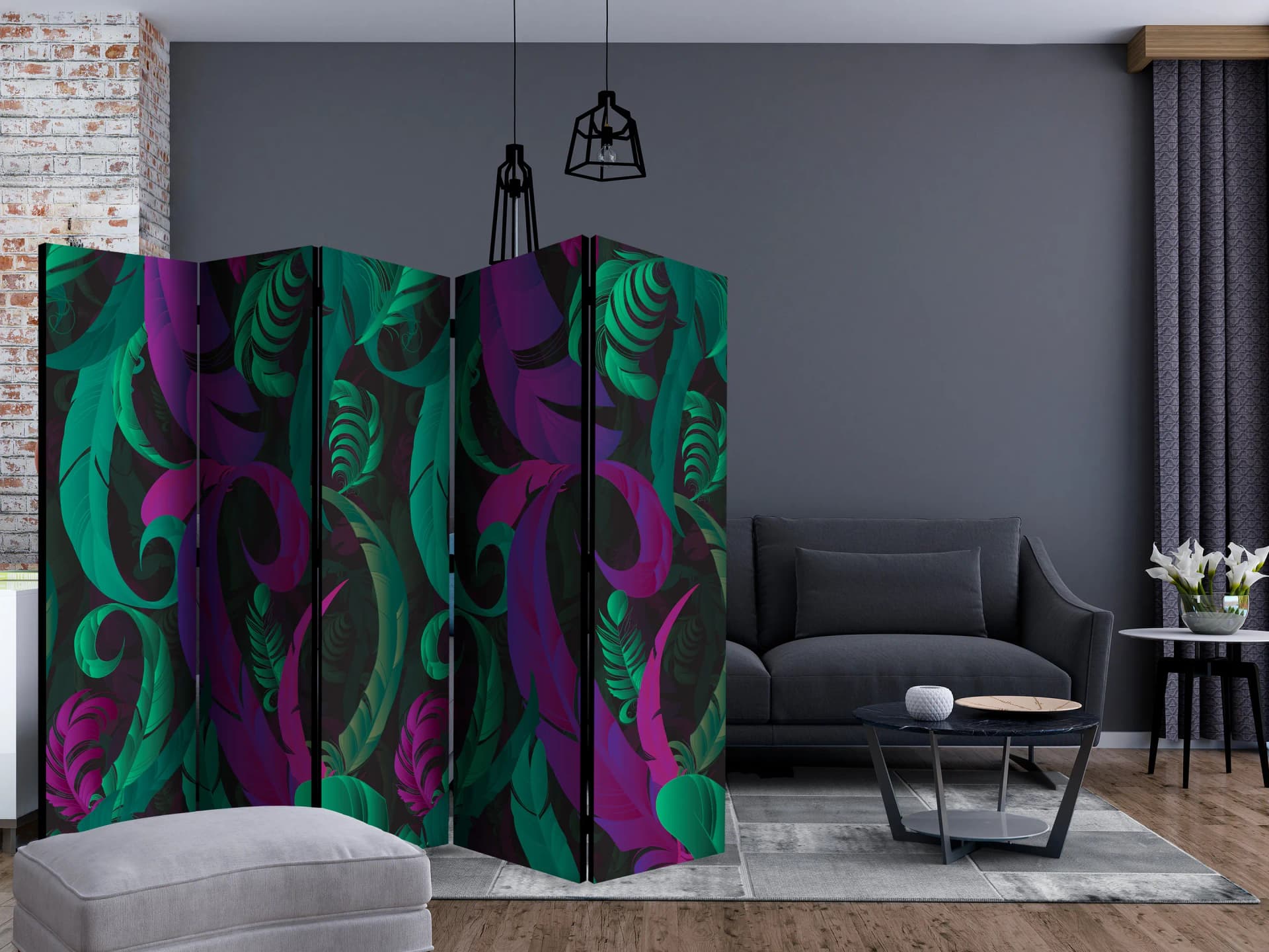 

Parawan 5-częściowy - Taniec piór II [Room Dividers] (rozmiar 225x172)
