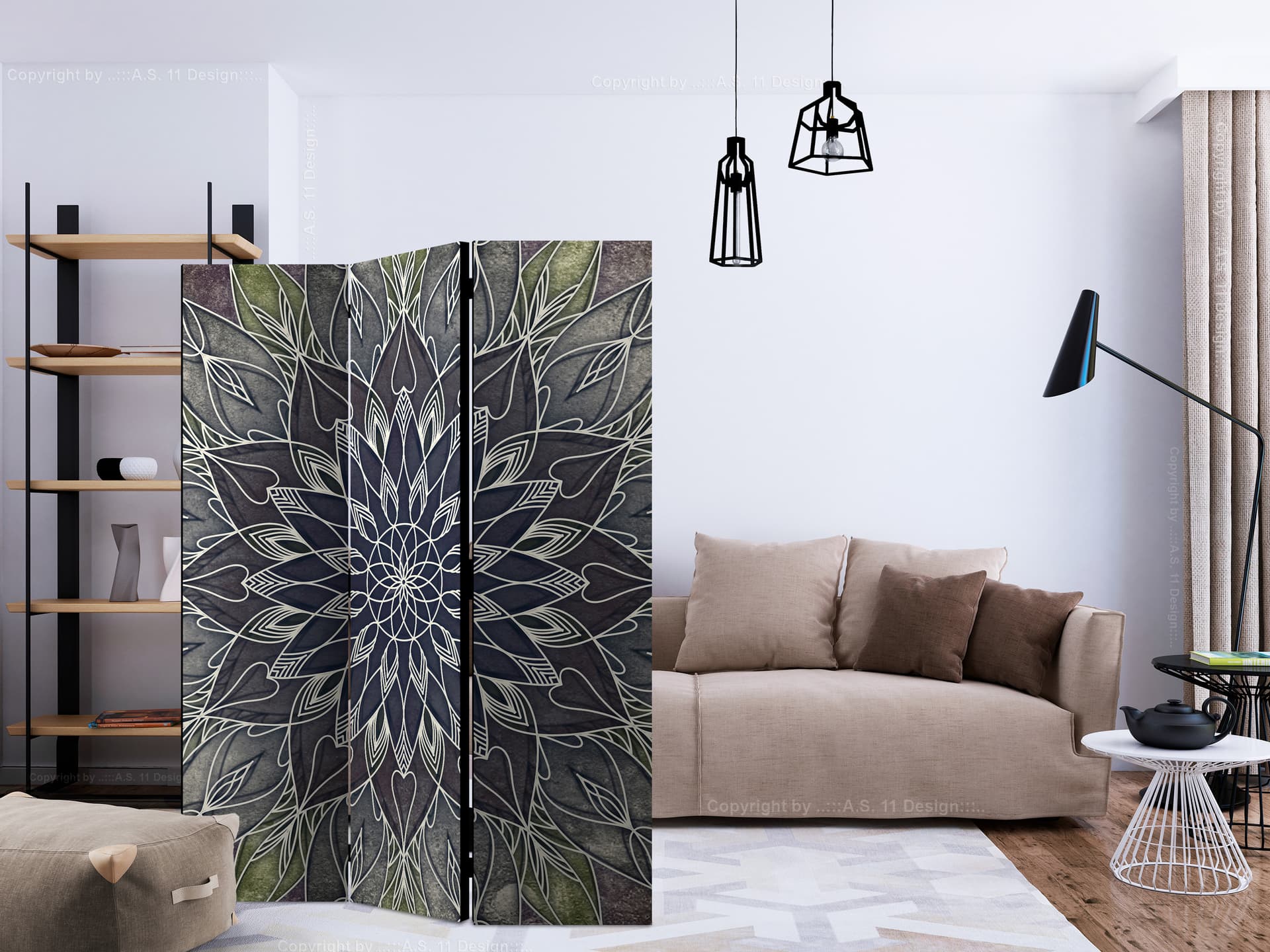 

Parawan 3-częściowy - Cesarski wzór [Room Dividers] (rozmiar 135x172)