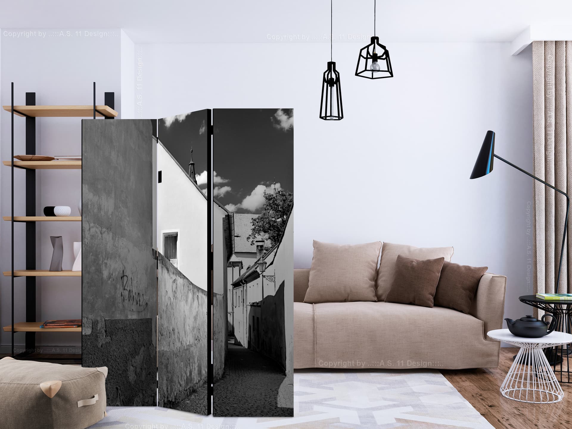 

Parawan 3-częściowy - Wąska uliczna [Room Dividers] (rozmiar 135x172)