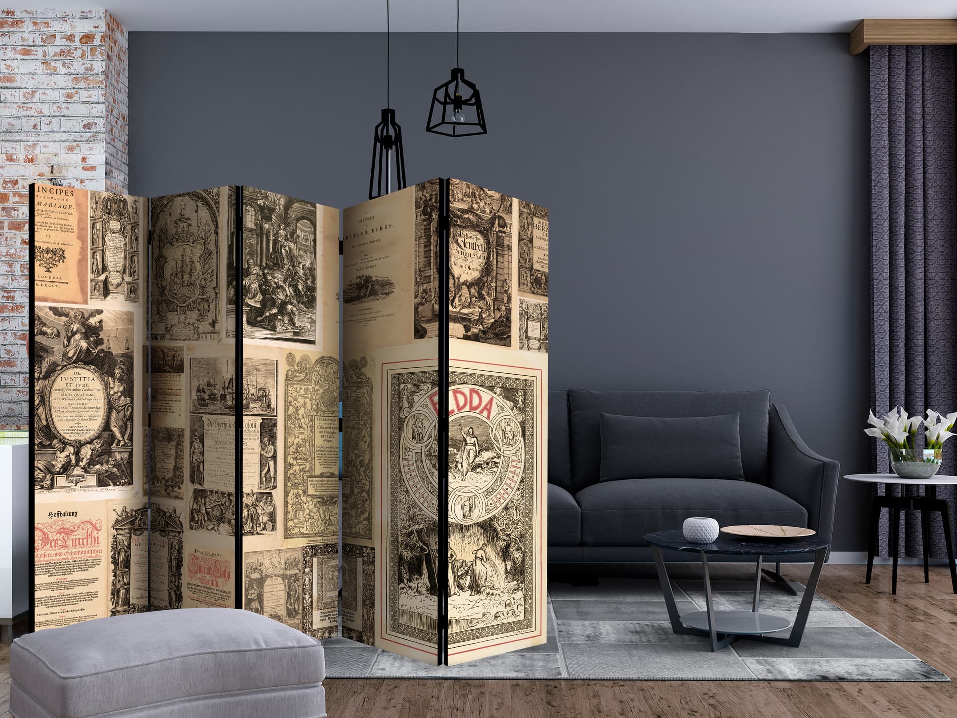 

Parawan 5-częściowy - Vintage Books II [Room Dividers] (rozmiar 225x172)