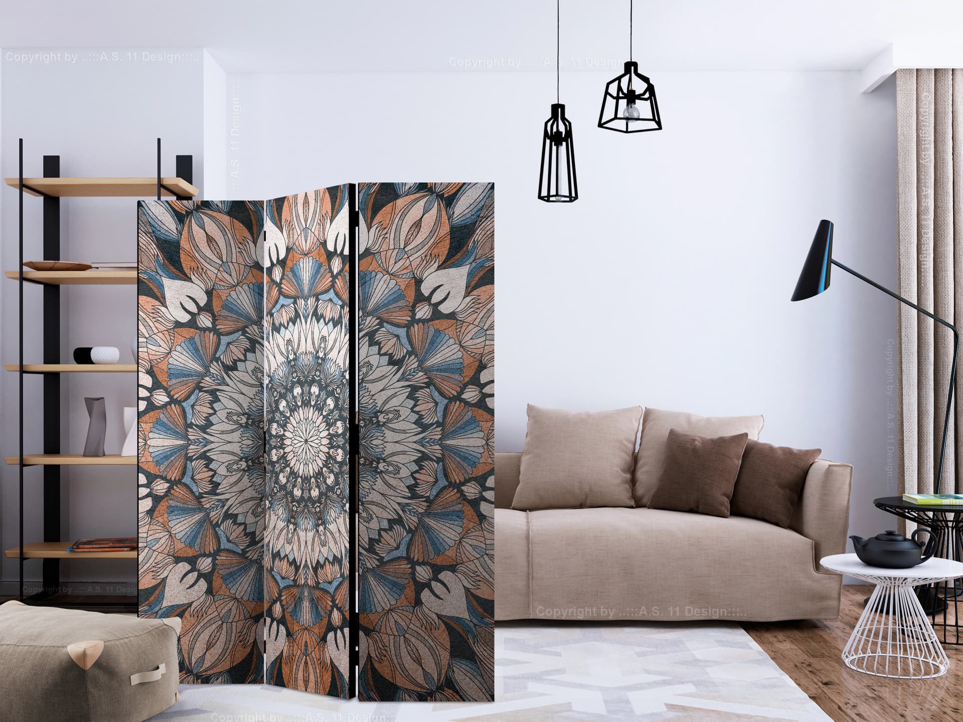 

Parawan 3-częściowy - Hetmańska mandala [Room Dividers] (rozmiar 135x172)