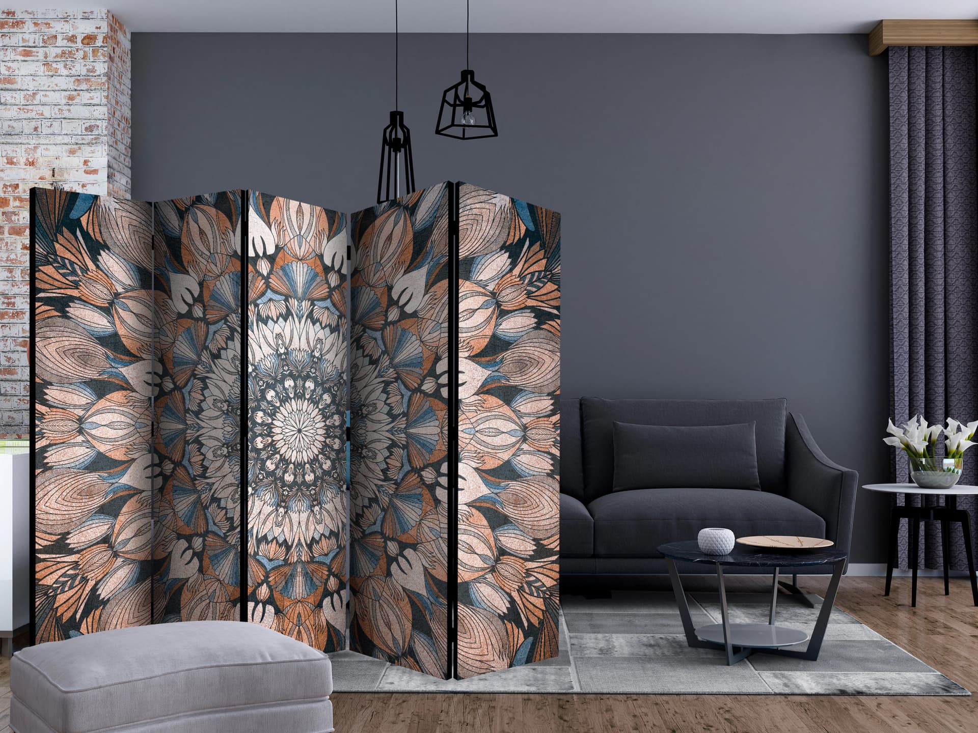 

Parawan 5-częściowy - Hetmańska mandala II [Room Dividers] (rozmiar 225x172)
