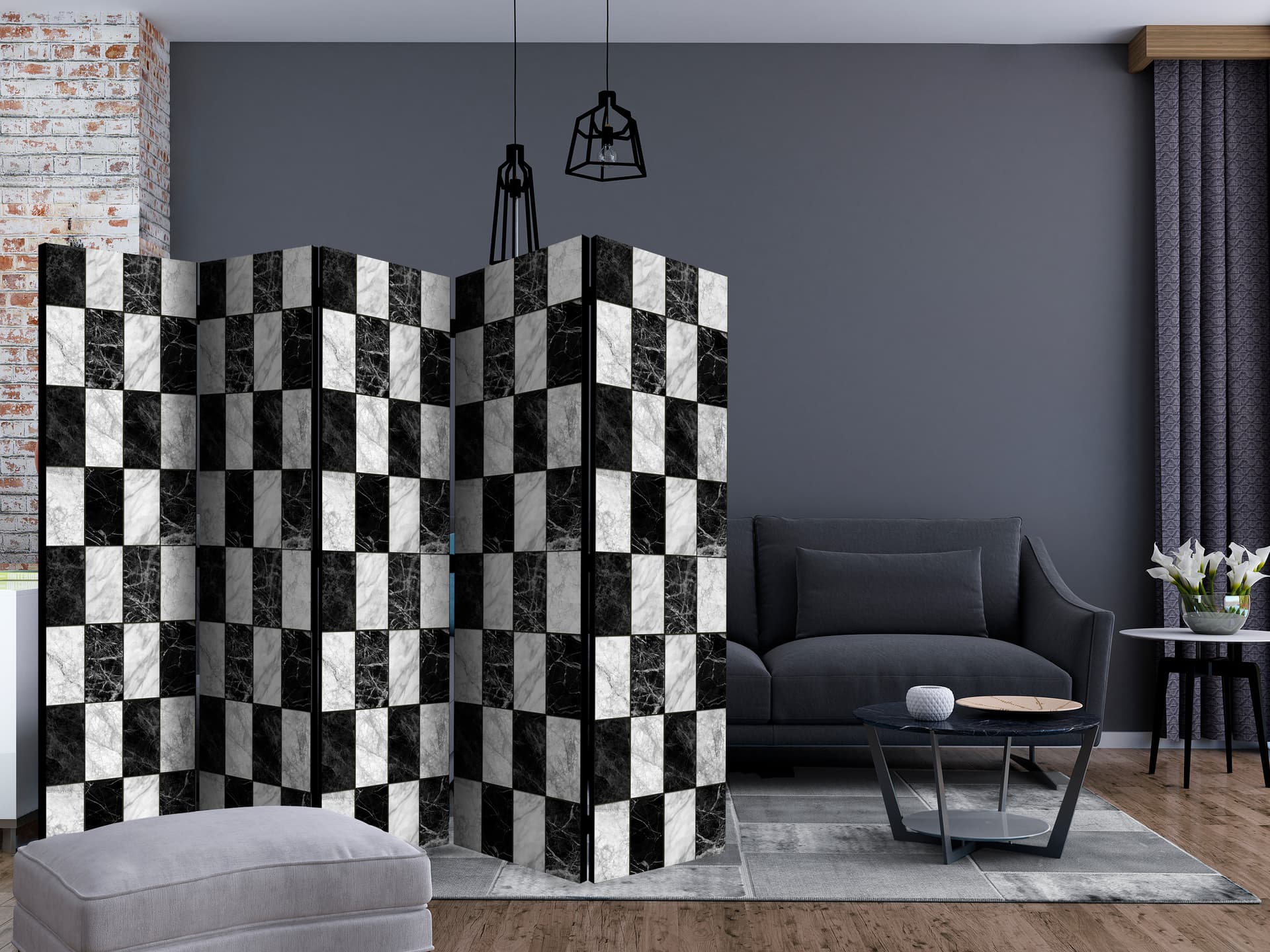

Parawan 5-częściowy - Szachownica II [Room Dividers] (rozmiar 225x172)