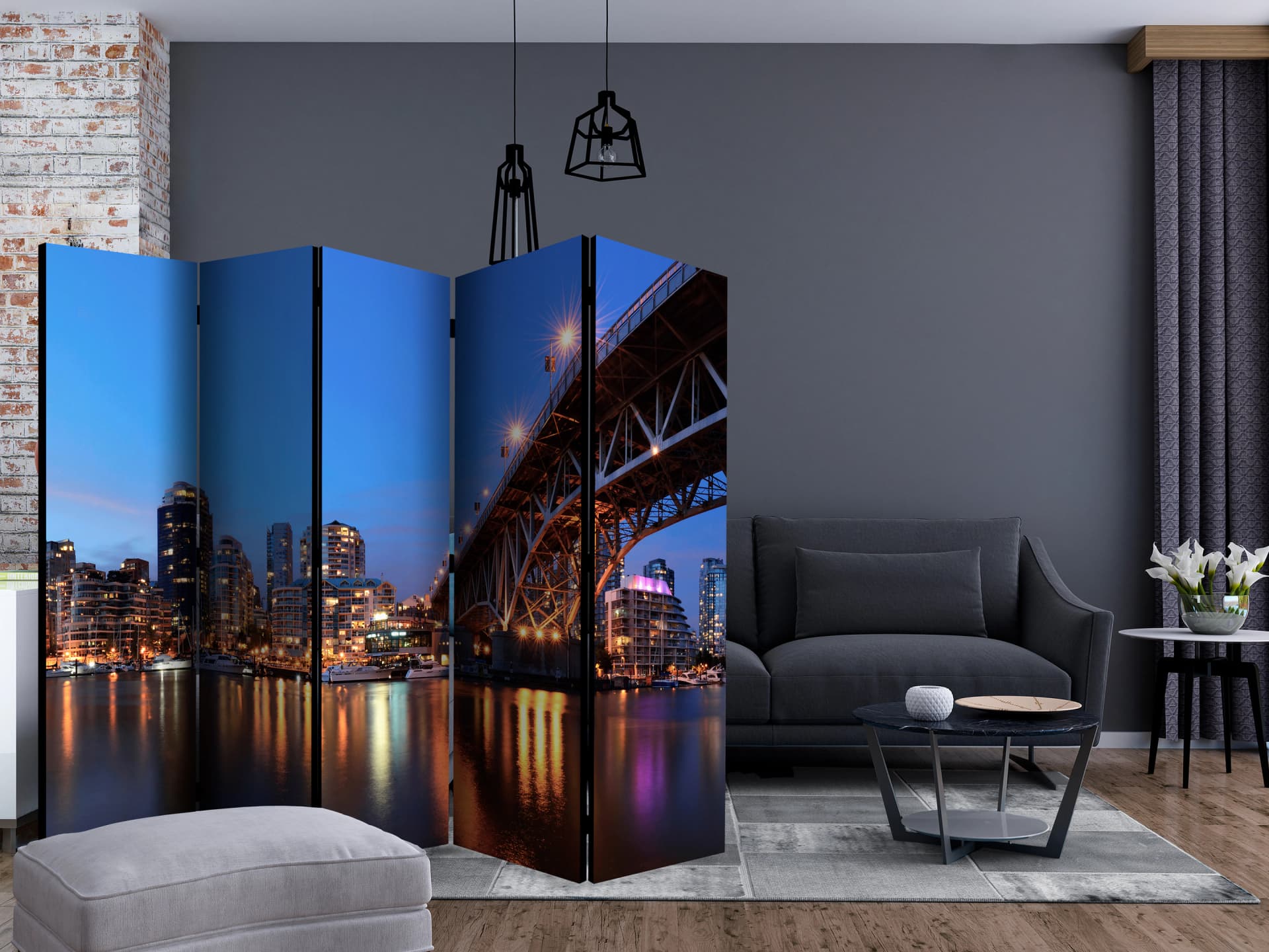 

Parawan 5-częściowy - Światła miasta II [Room Dividers] (rozmiar 225x172)