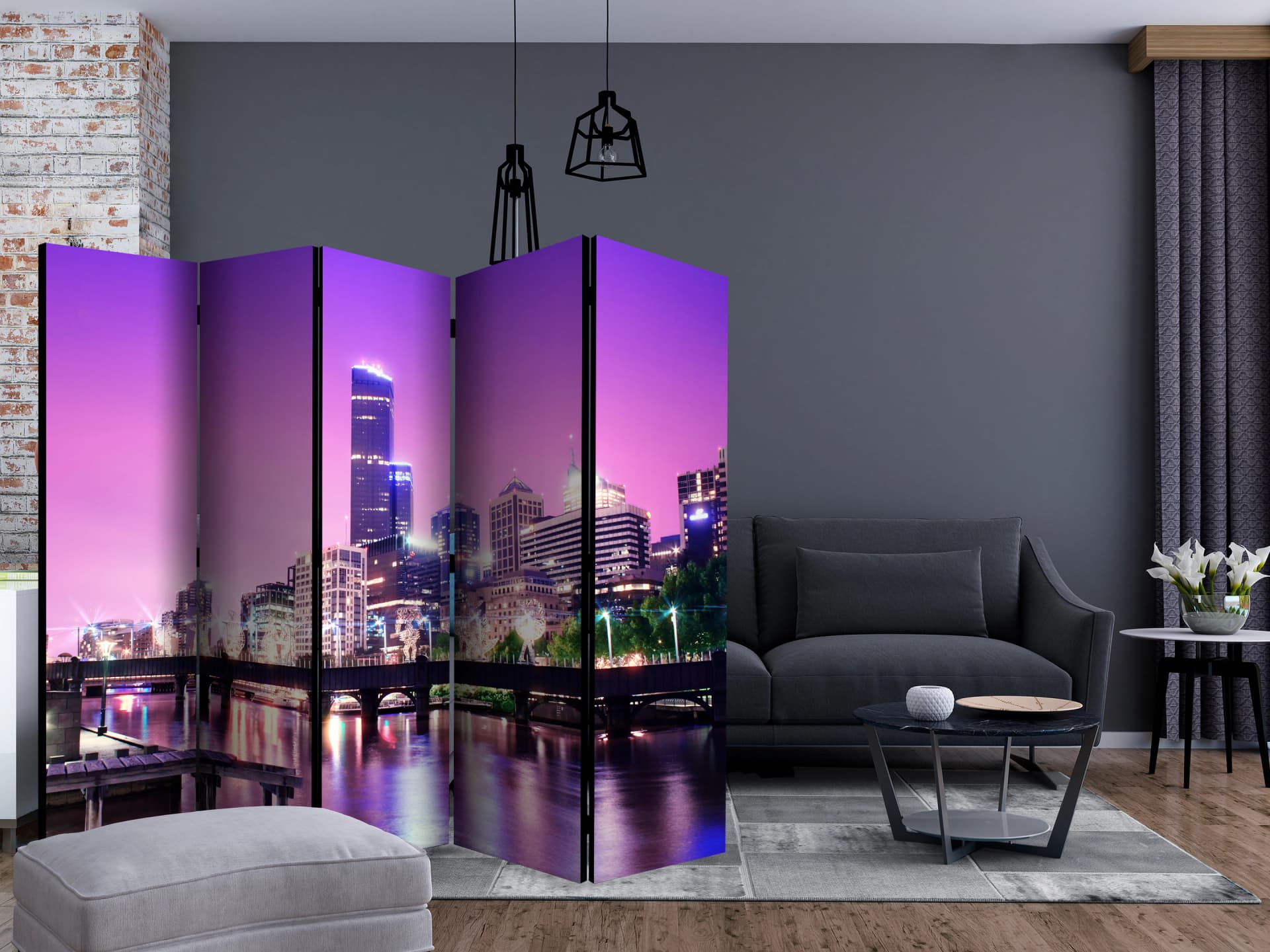

Parawan 5-częściowy - Purpurowe Melbourne II [Room Dividers] (rozmiar 225x172)