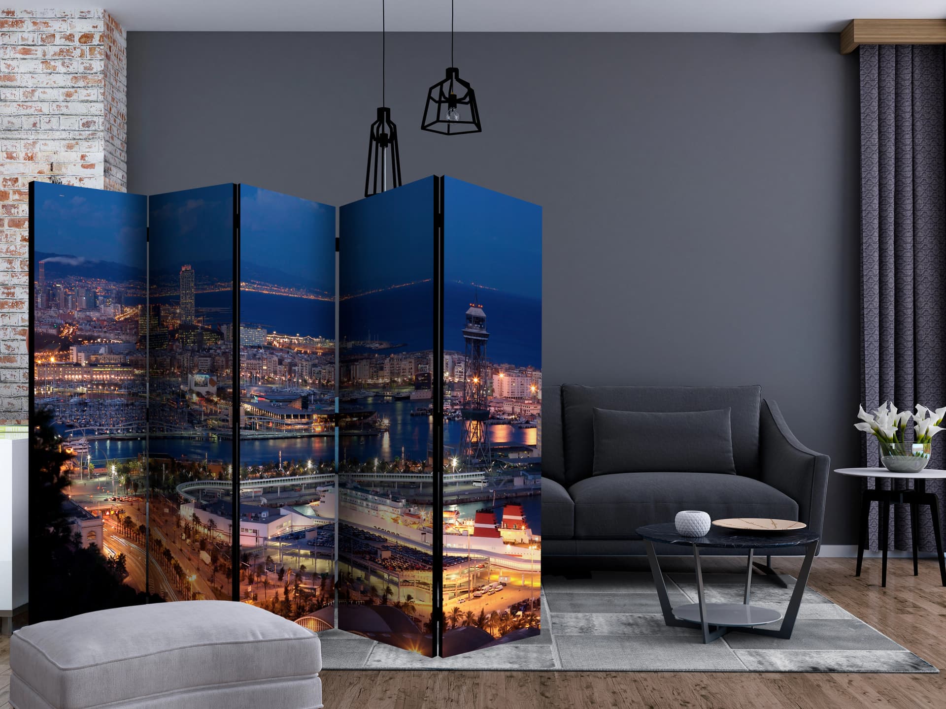 

Parawan 5-częściowy - Rozświetlona Barcelona II [Room Dividers] (rozmiar 225x172)