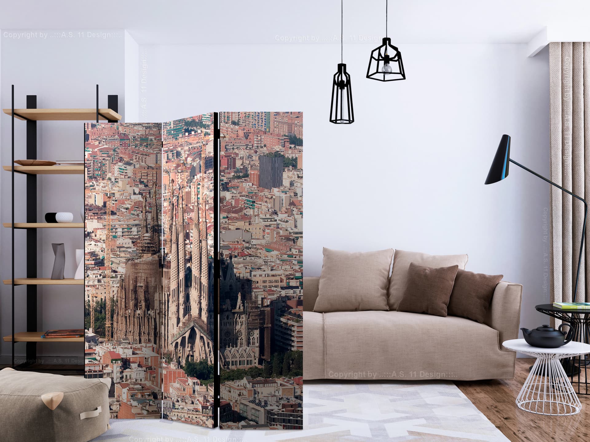 

Parawan 3-częściowy - Serce Barcelony [Room Dividers] (rozmiar 135x172)