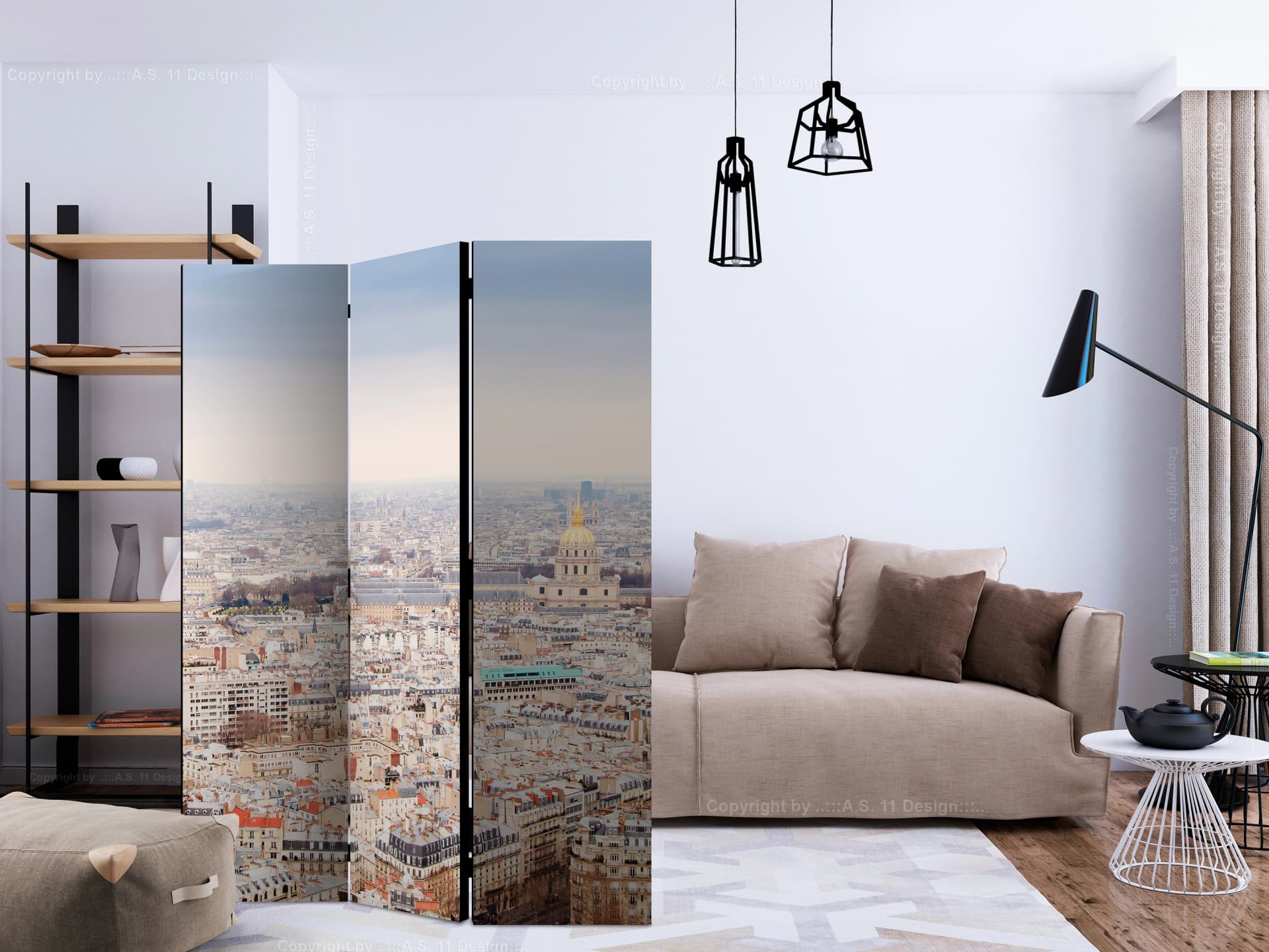 

Parawan 3-częściowy - Paryskie uliczki [Room Dividers] (rozmiar 135x172)