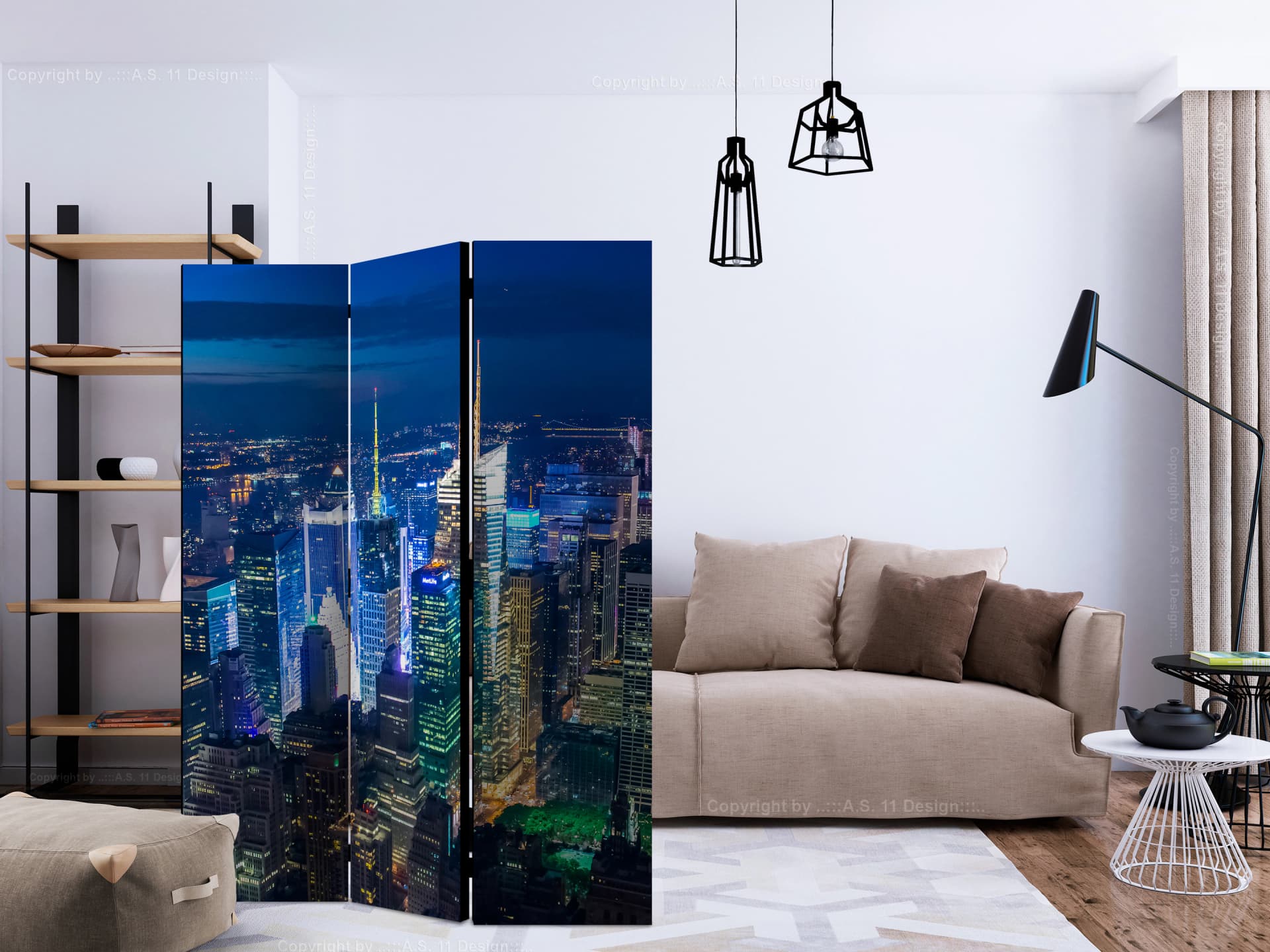 

Parawan 3-częściowy - Manhattan - noc [Room Dividers] (rozmiar 135x172)