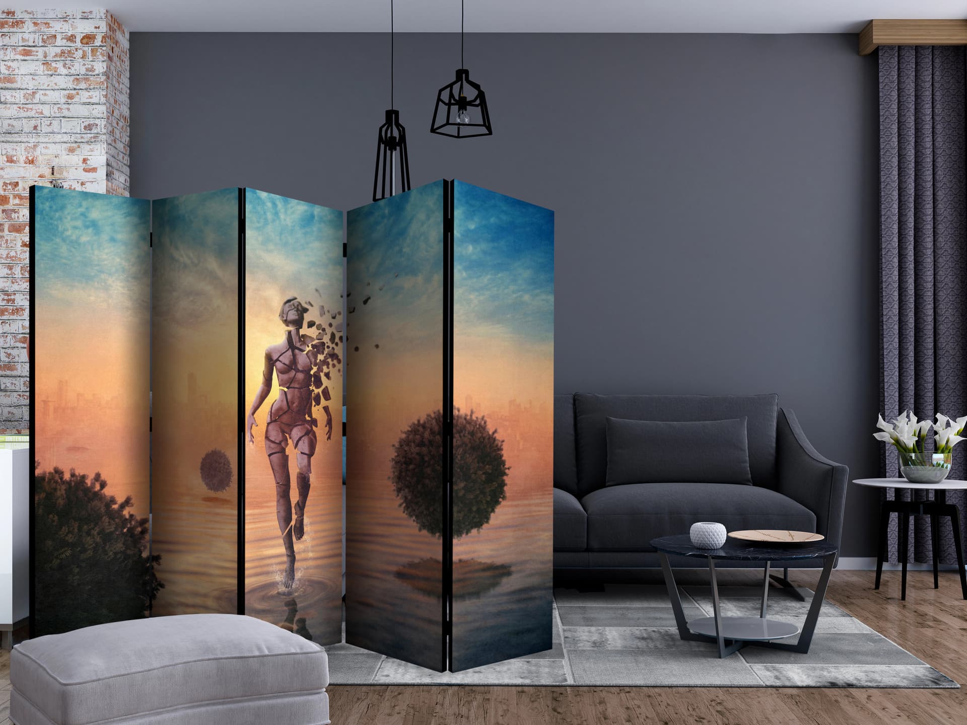 

Parawan 5-częściowy - Spacer po wodzie II [Room Dividers] (rozmiar 225x172)