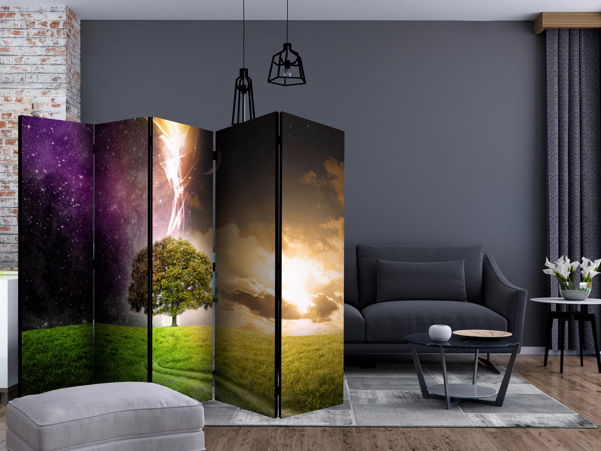 

Parawan 5-częściowy - Magiczne drzewo II [Room Dividers] (rozmiar 225x172)