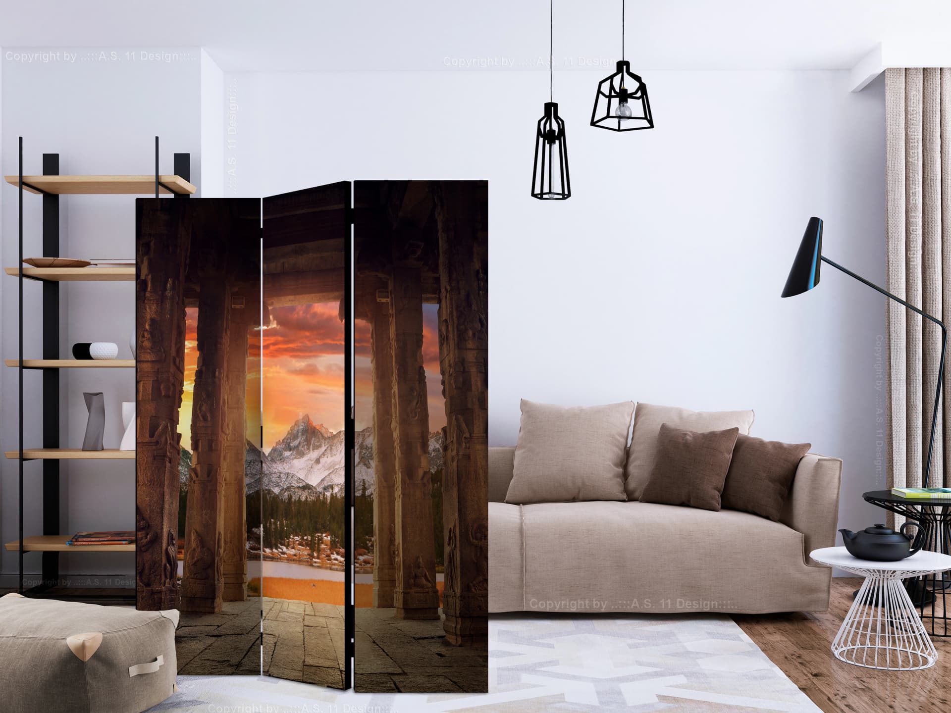 

Parawan 3-częściowy - Szlakiem skalistych świątyń [Room Dividers] (rozmiar 135x172)