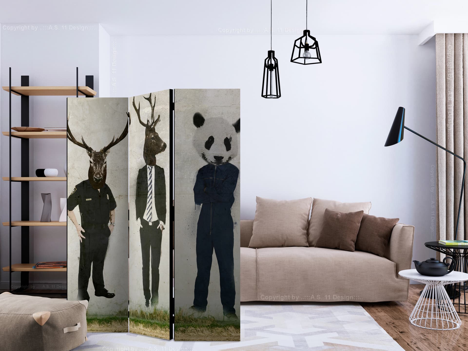 

Parawan 3-częściowy - Man or Animal [Room Dividers] (rozmiar 135x172)