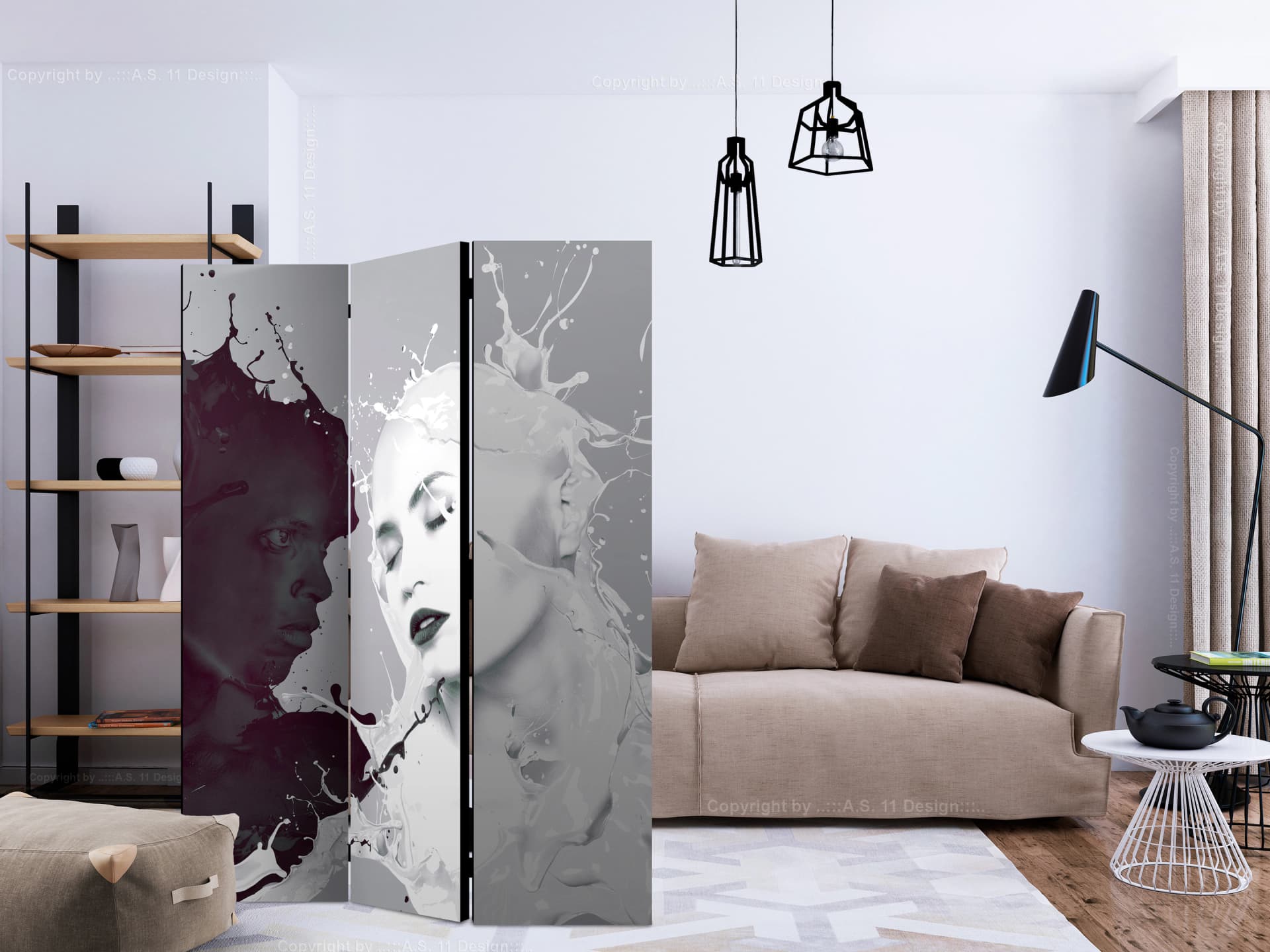 

Parawan 3-częściowy - Dysonans [Room Dividers] (rozmiar 135x172)