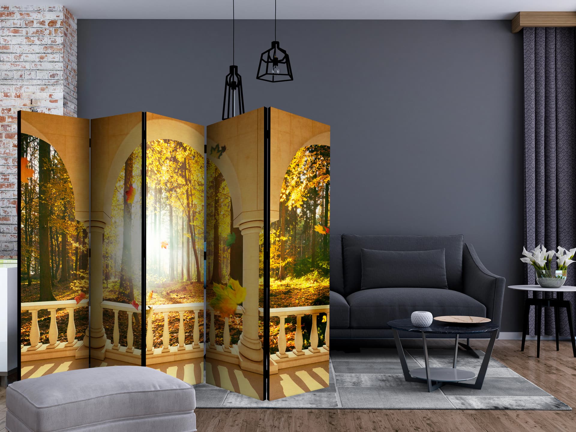 

Parawan 5-częściowy - Sen o jesiennym lesie II [Room Dividers] (rozmiar 225x172)