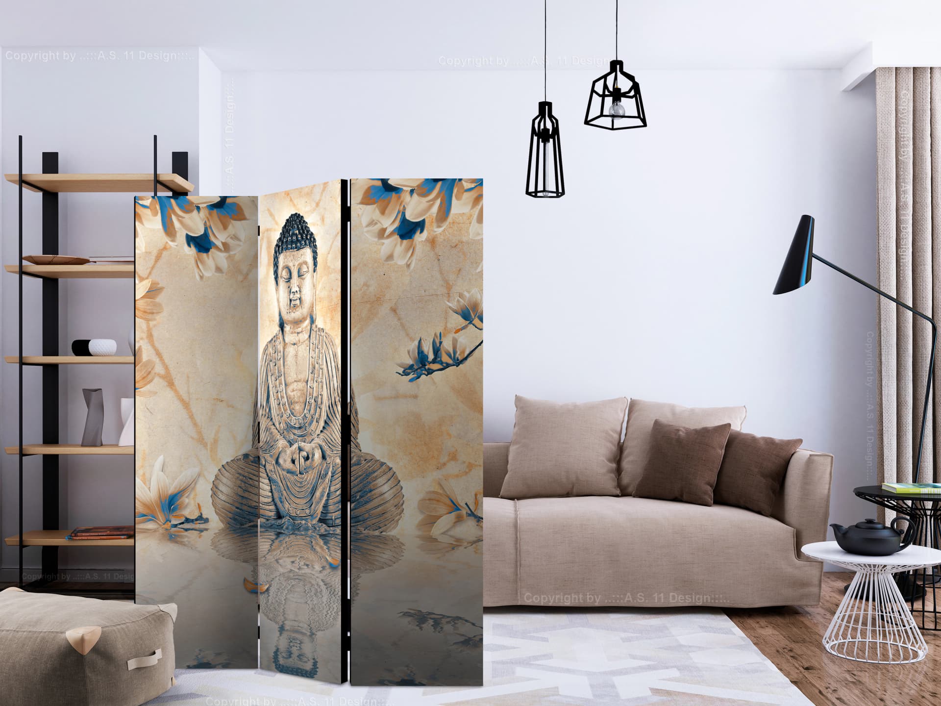 

Parawan 3-częściowy - Buddha of Prosperity [Room Dividers] (rozmiar 135x172)