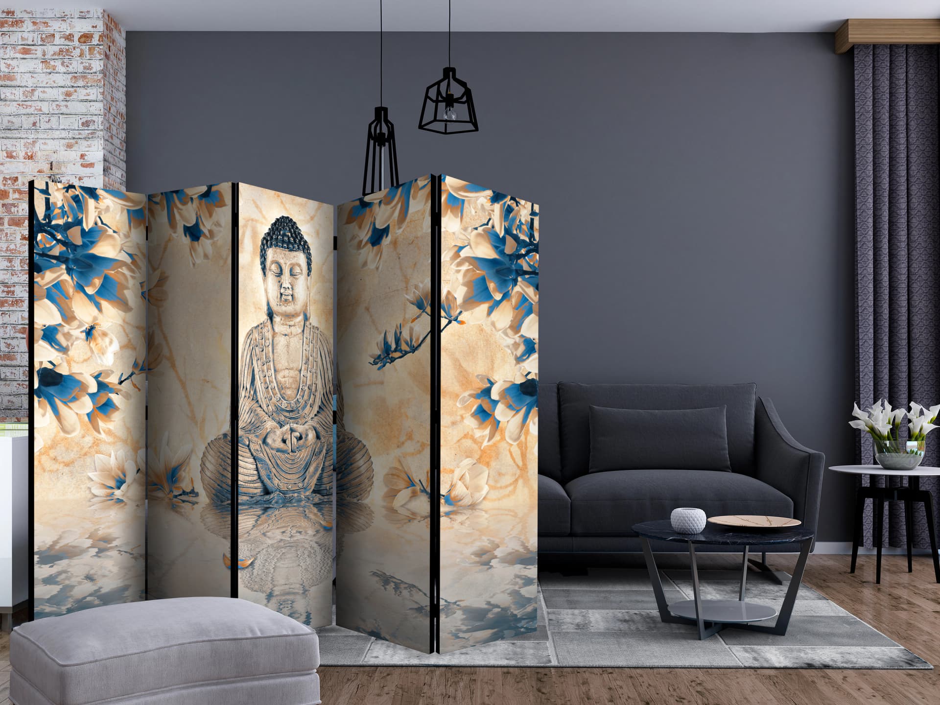 

Parawan 5-częściowy - Buddha of Prosperity II [Room Dividers] (rozmiar 225x172)