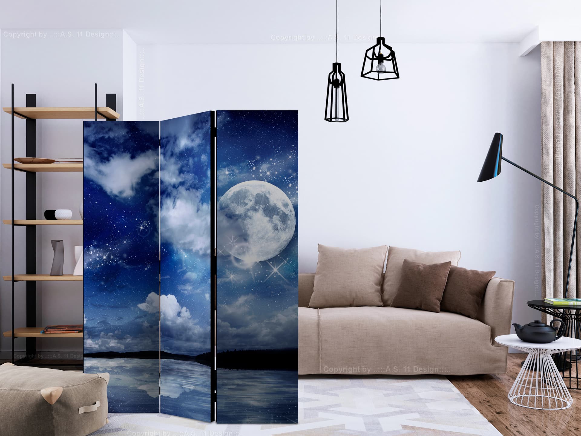 

Parawan 3-częściowy - Magiczna noc [Room Dividers] (rozmiar 135x172)